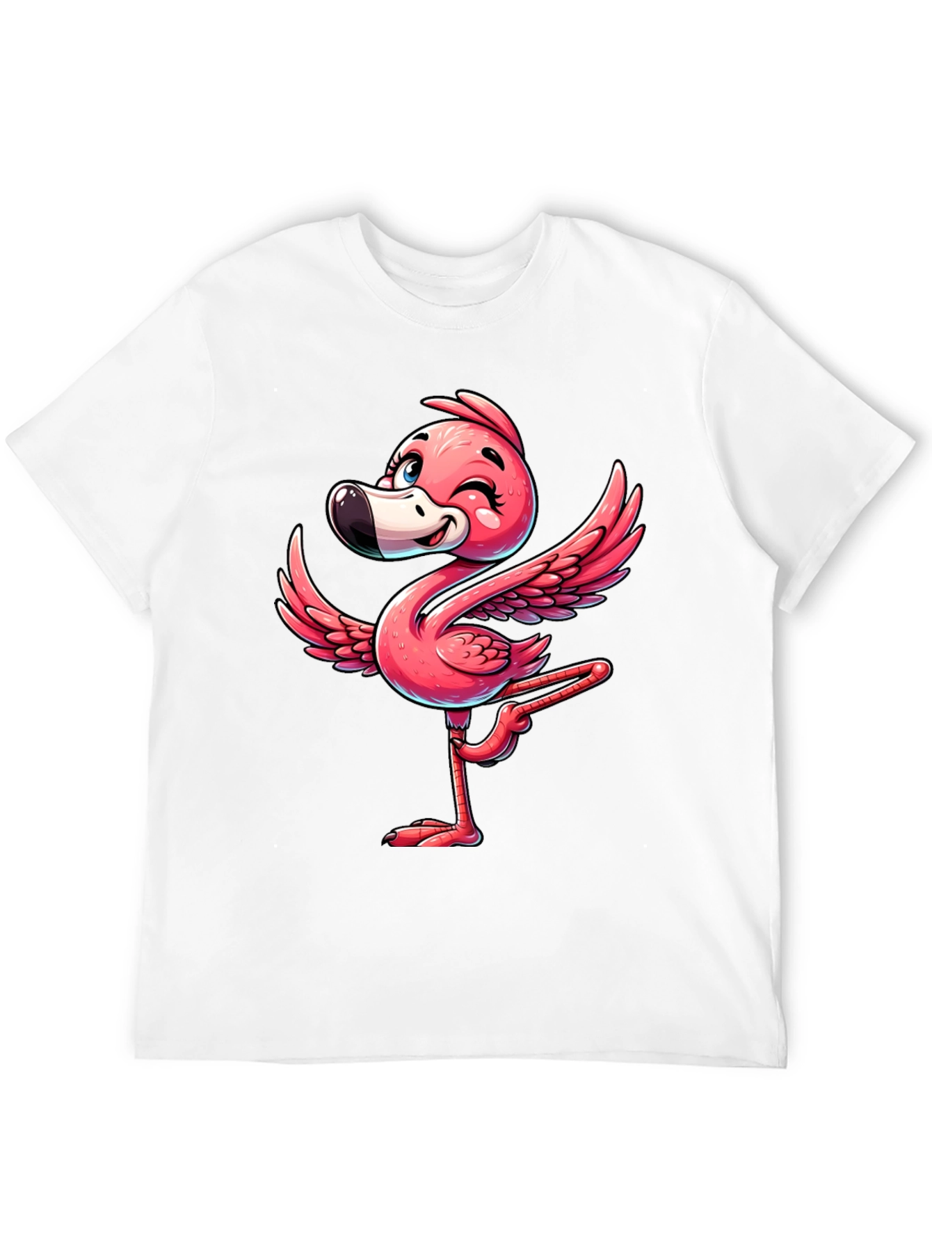 Whimsical Flamingo Graphic T-Shirt - Soft Cotton Blend