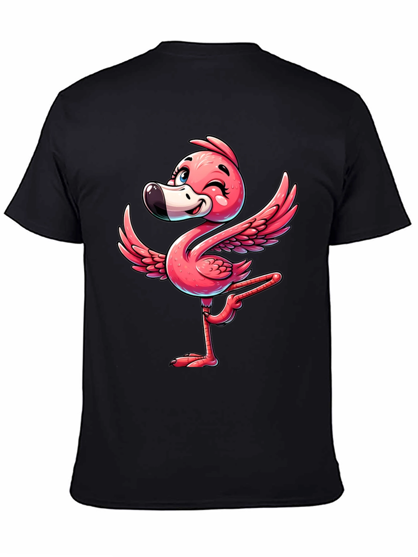 Whimsical Flamingo Graphic T-Shirt - Soft Cotton Blend