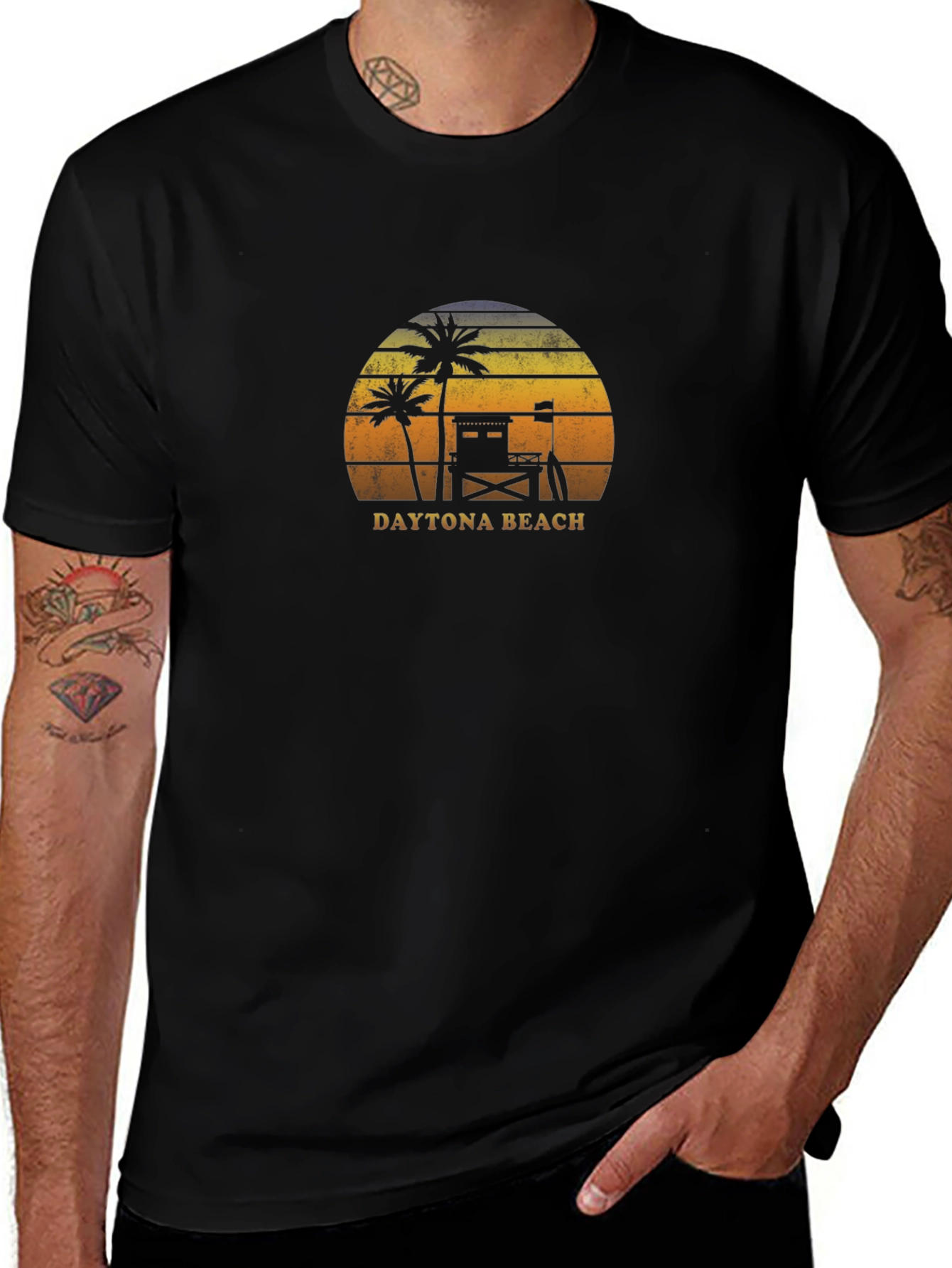 Daytona Beach Graphic Tee - Retro Palm Tree T-Shirt