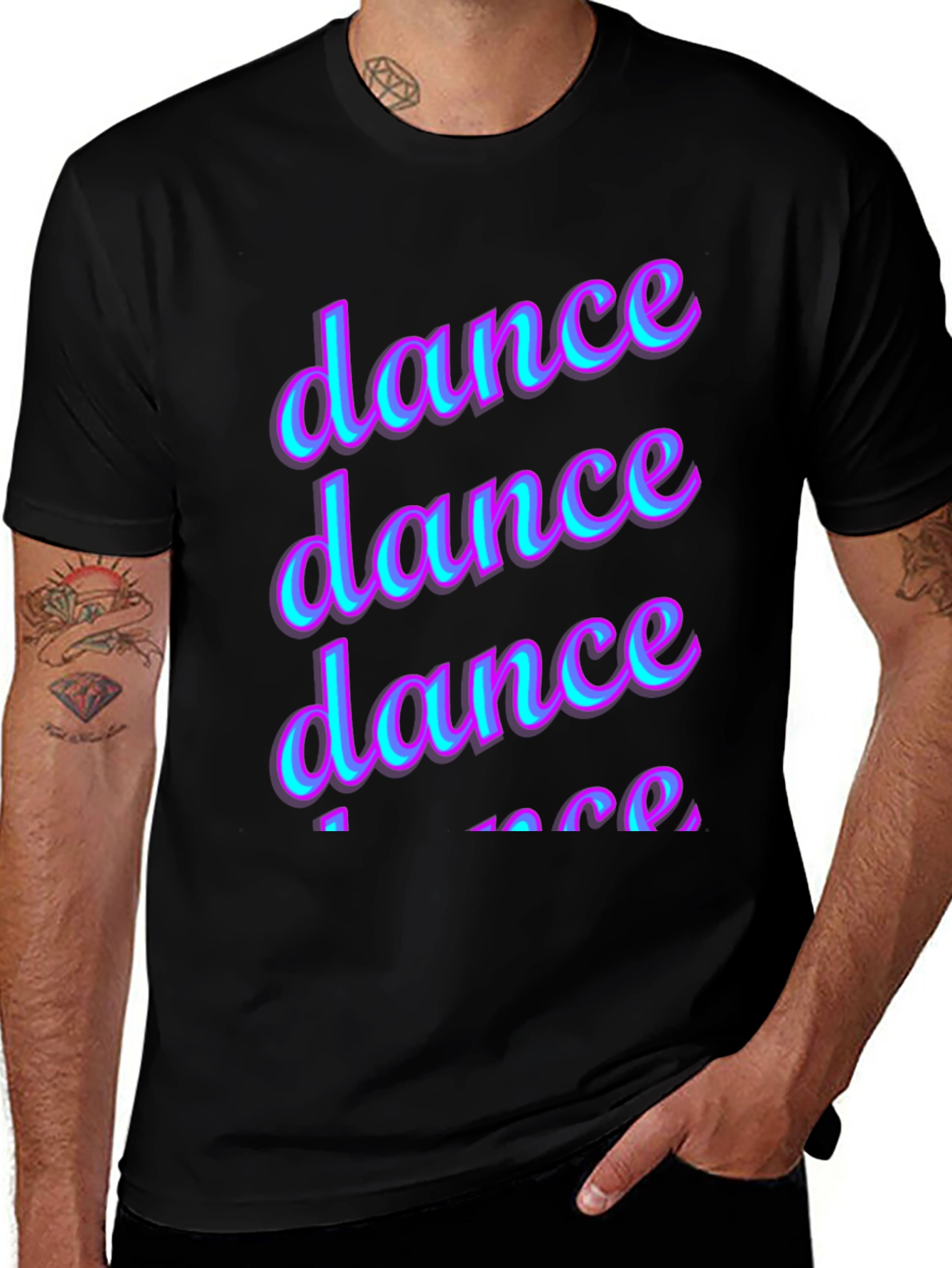 Dance Graphic Print Black T-Shirt
