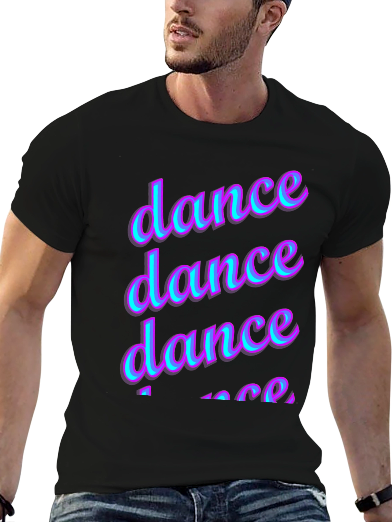 Dance Graphic Print Black T-Shirt
