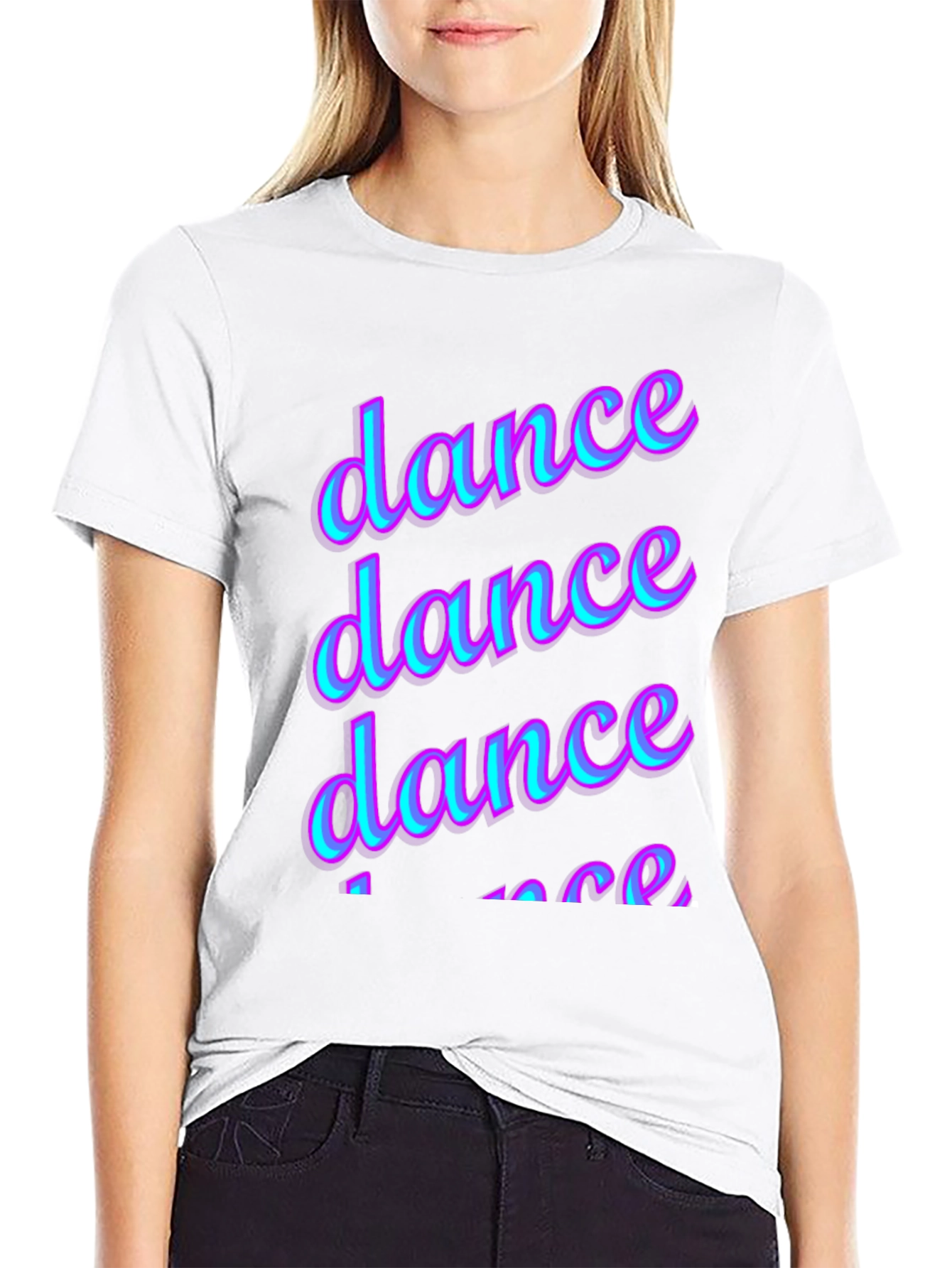 Dance Graphic Print Black T-Shirt