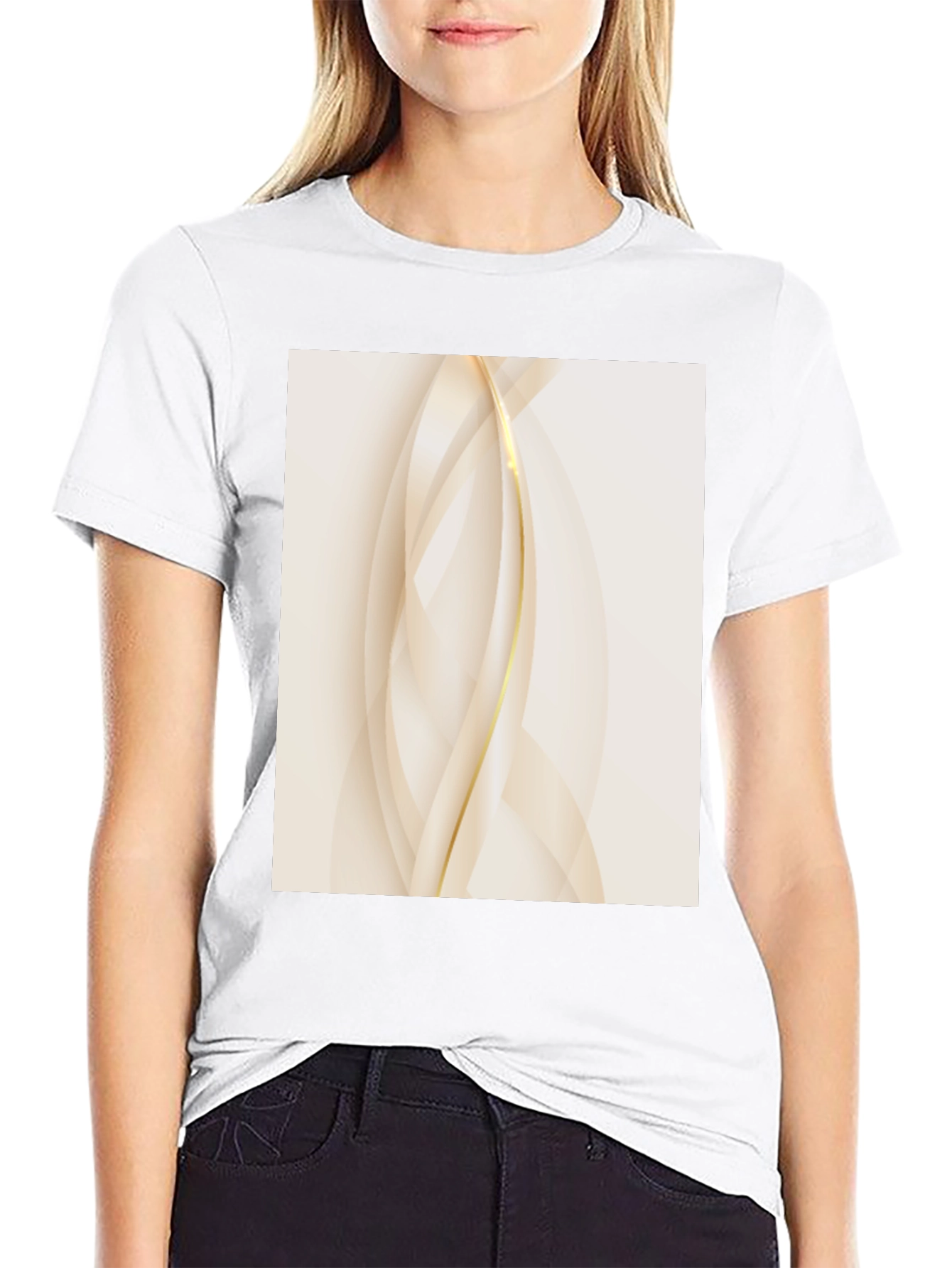 Modern Abstract Graphic Tee - Black