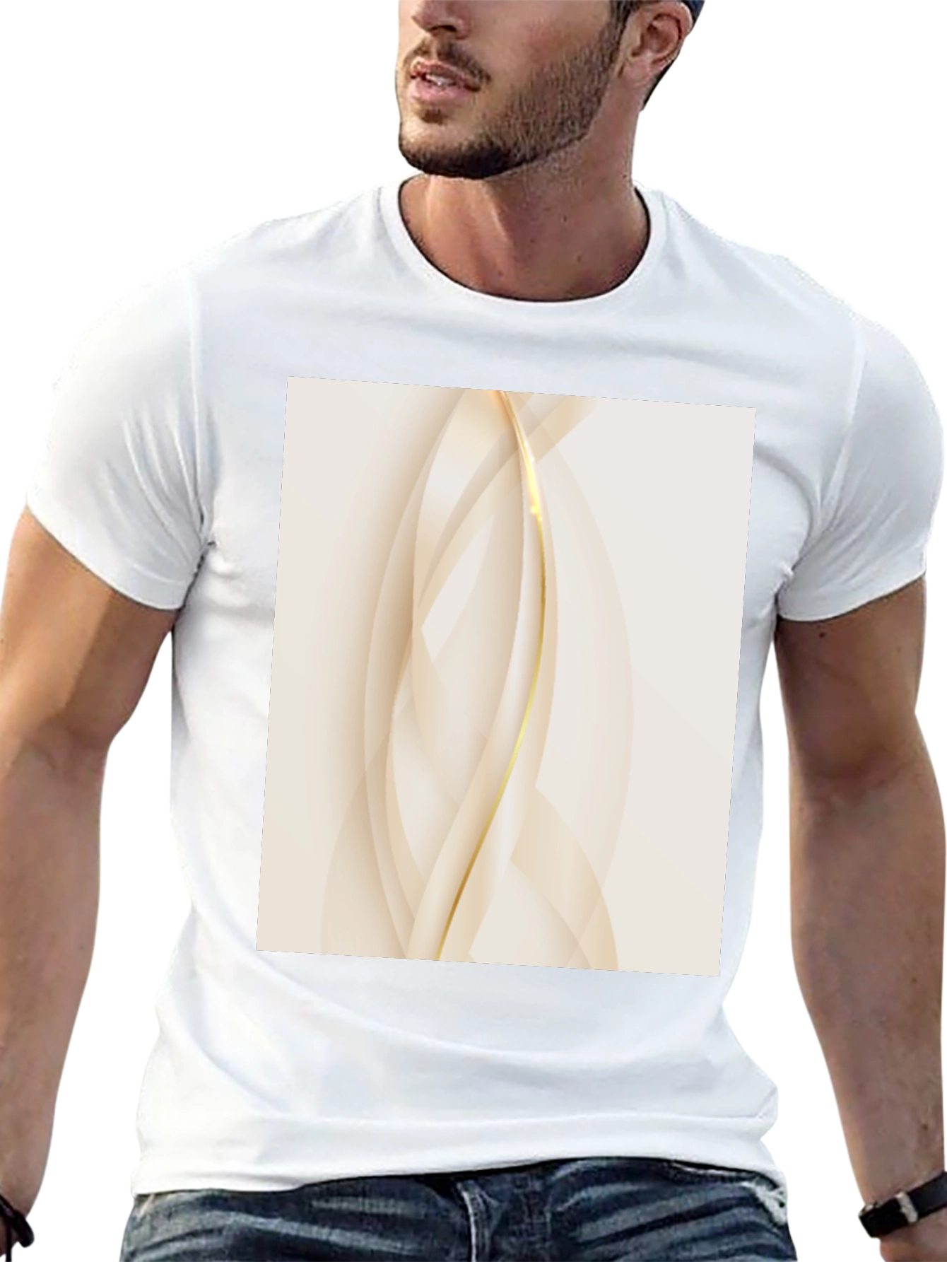 Modern Abstract Graphic Tee - Black