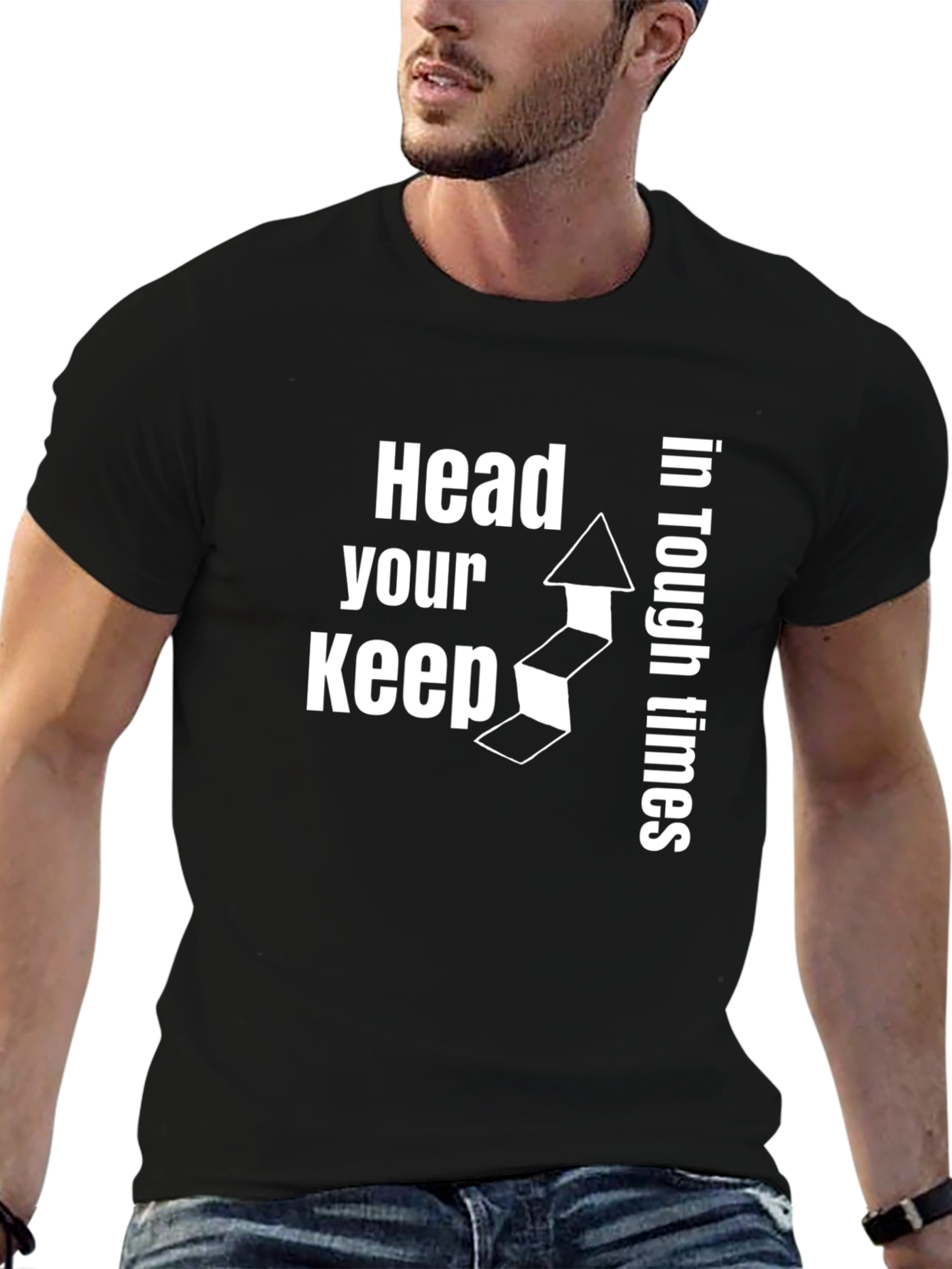 Keep Your Head Up Black Graphic Tee