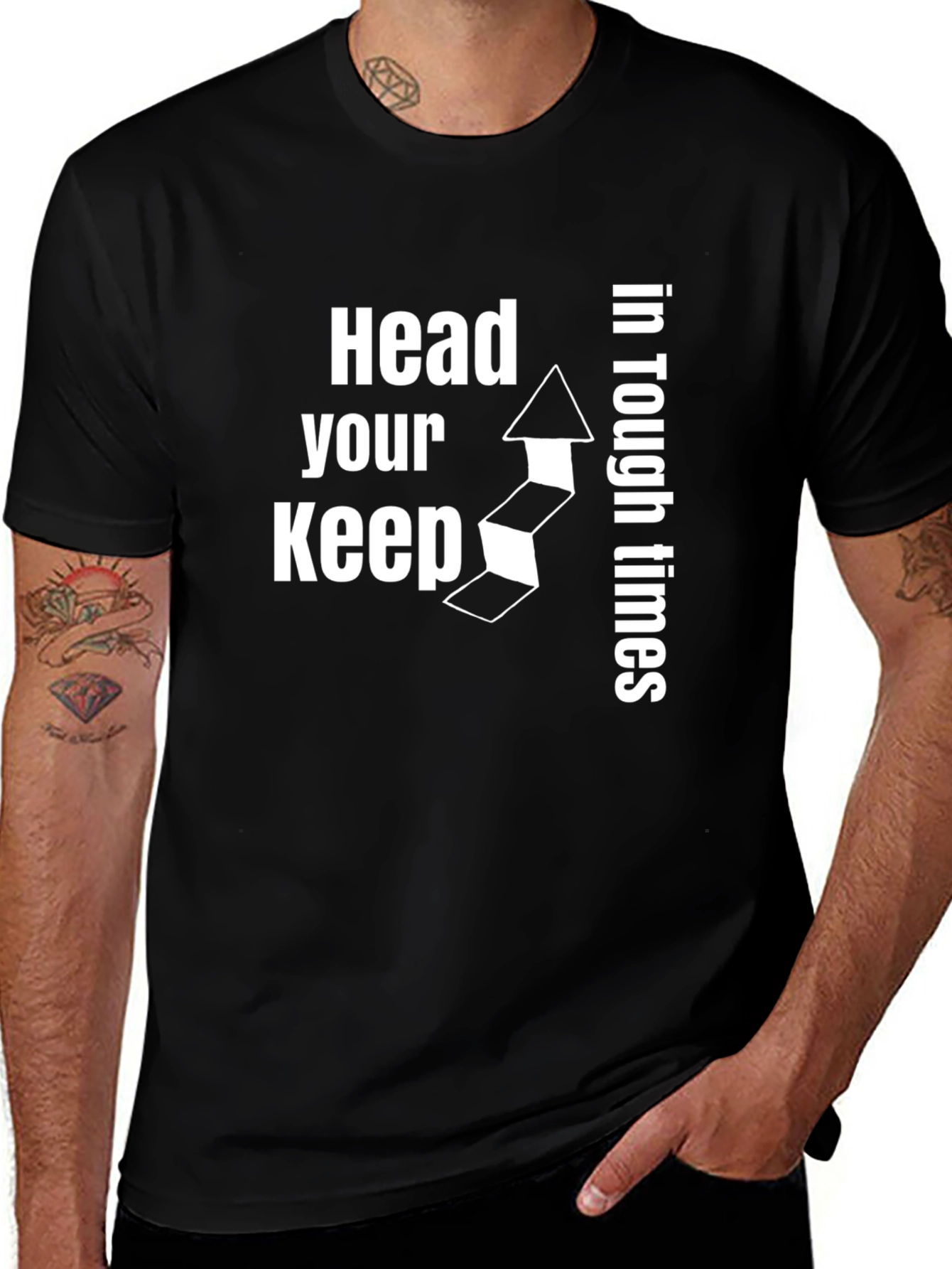 Keep Your Head Up Black Graphic Tee