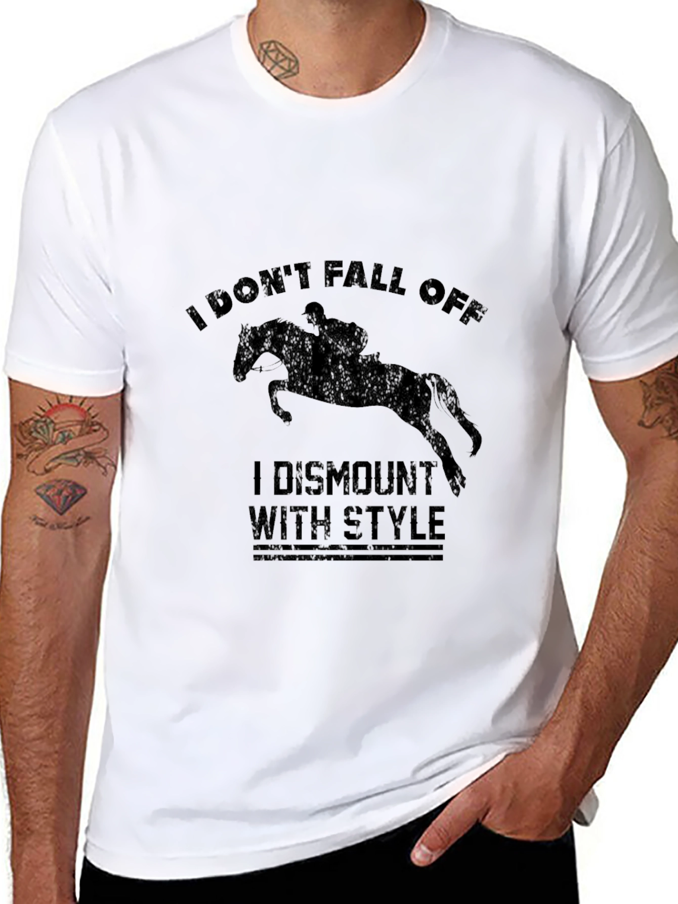 Equestrian Humor T-Shirt: I Dismount with Style