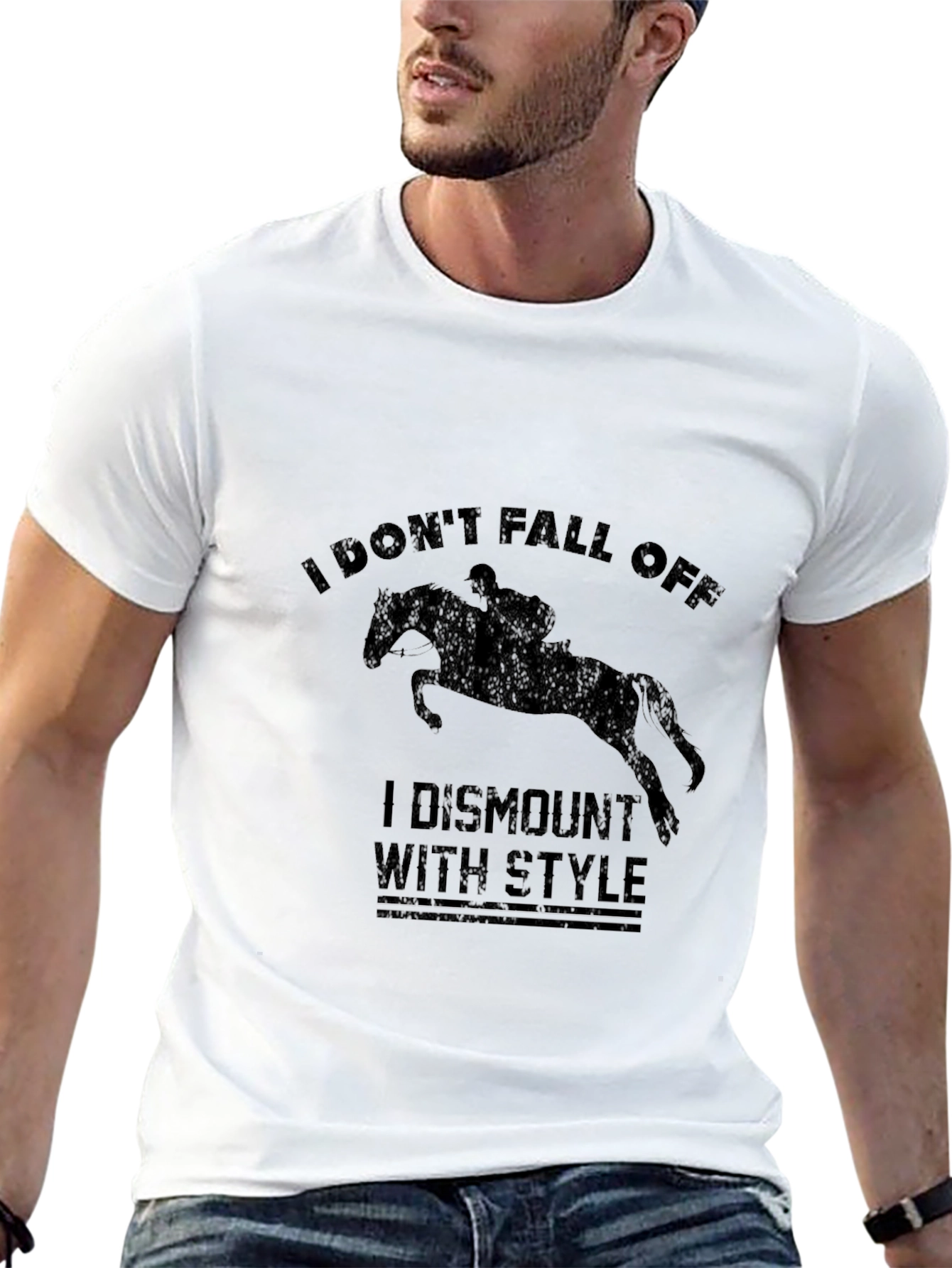 Equestrian Humor T-Shirt: I Dismount with Style