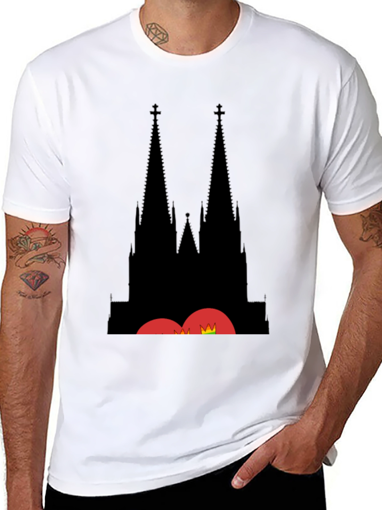 Cologne Cathedral Silhouette Black T-Shirt
