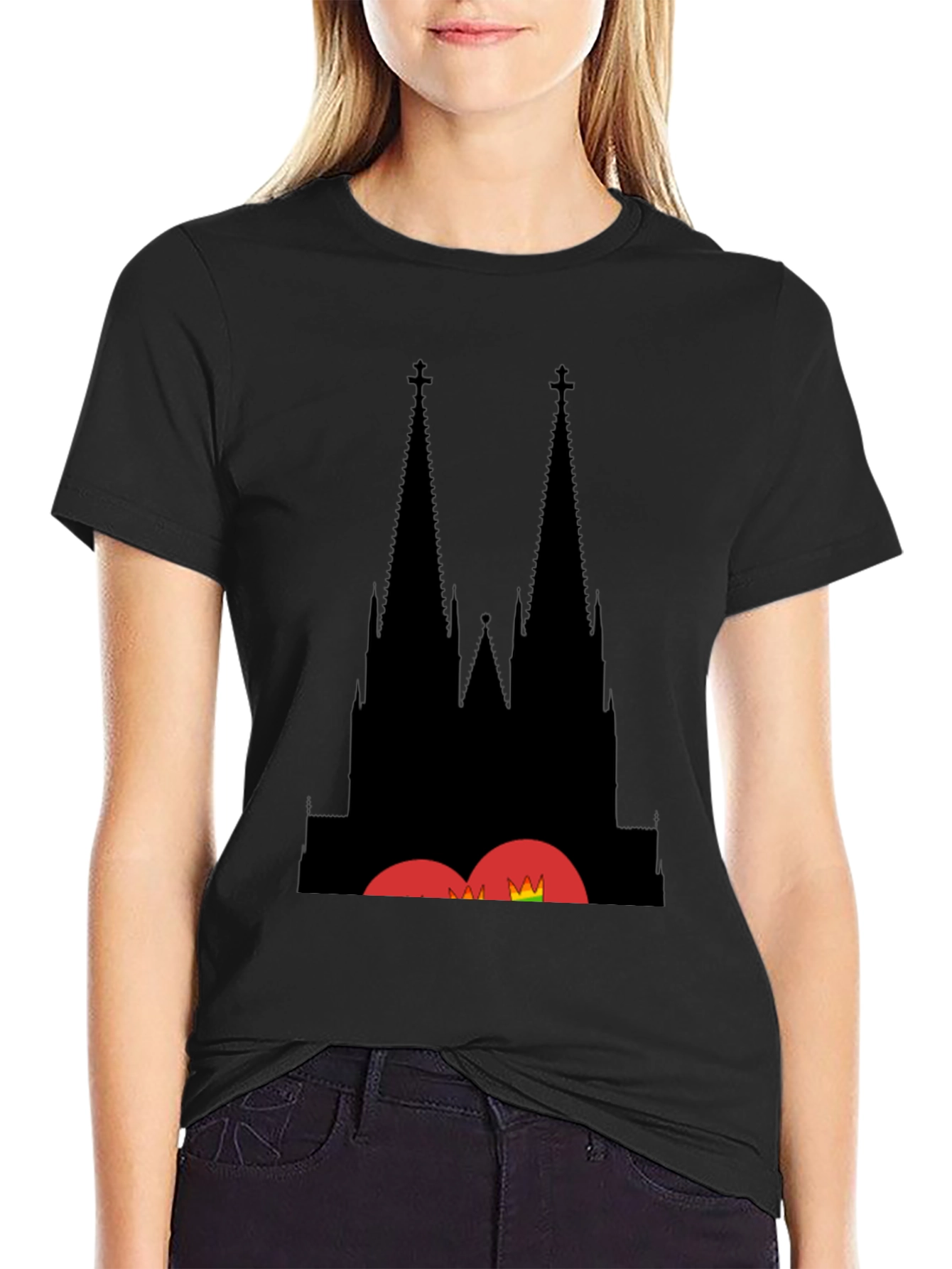 Cologne Cathedral Silhouette Black T-Shirt