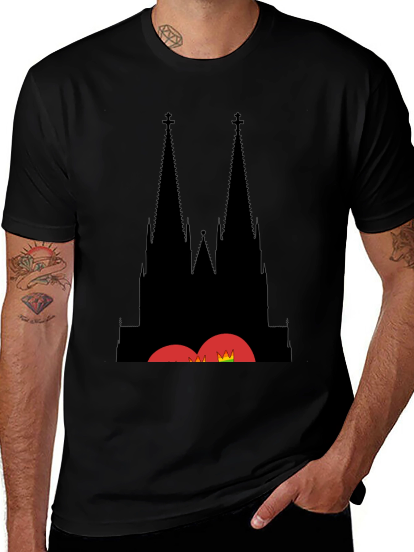 Cologne Cathedral Silhouette Black T-Shirt