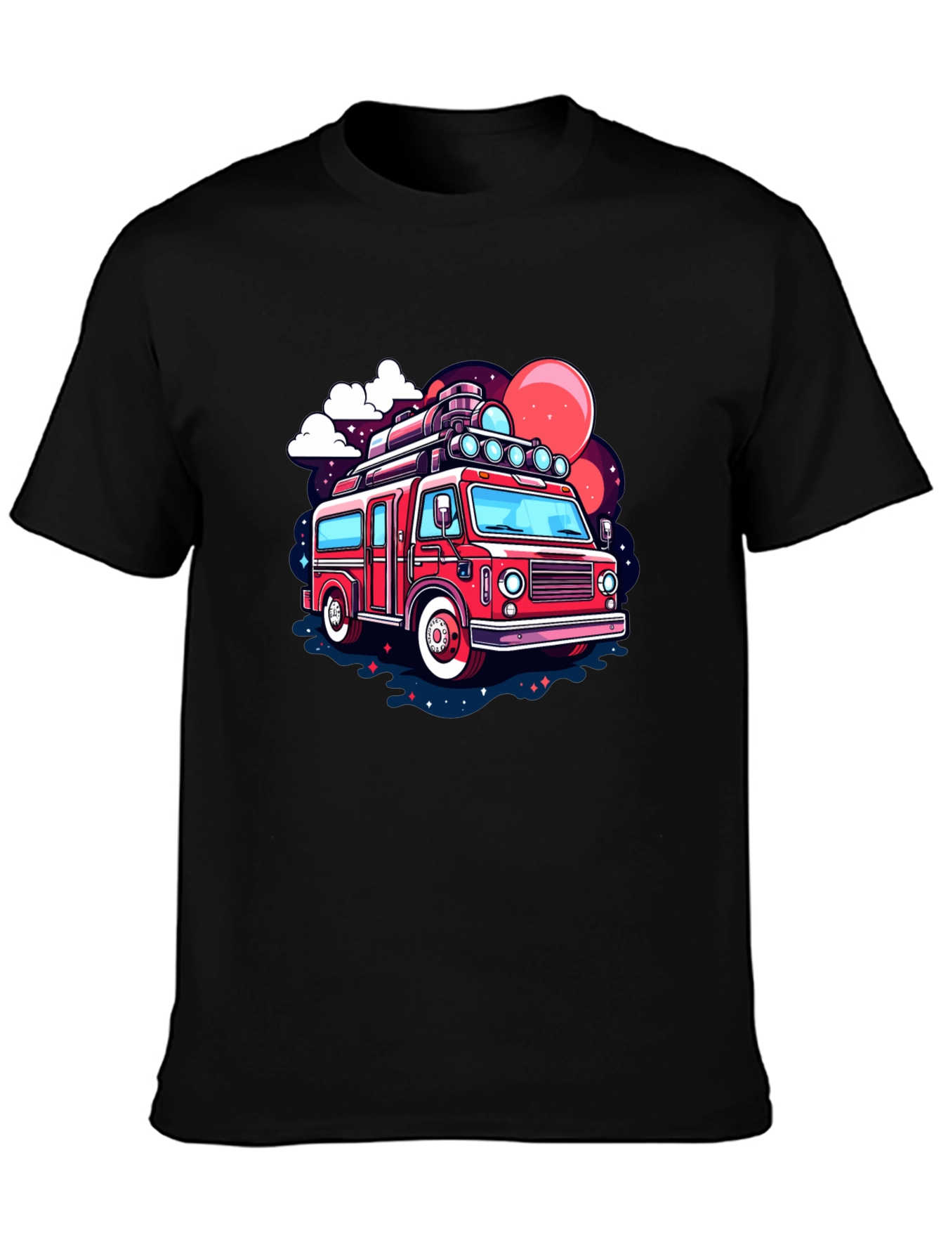 Retro Cartoon Bus Graphic T-Shirt