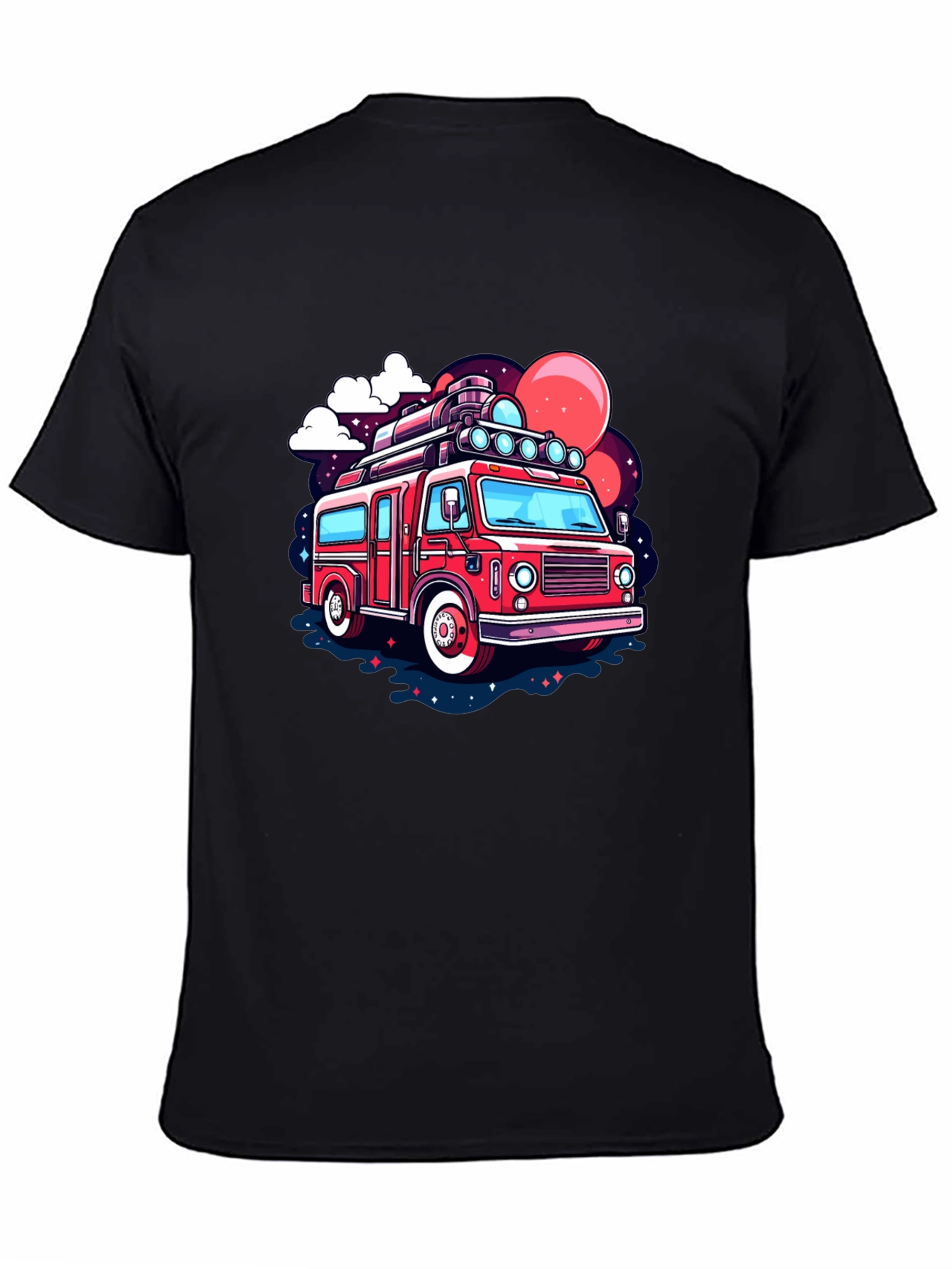 Retro Cartoon Bus Graphic T-Shirt
