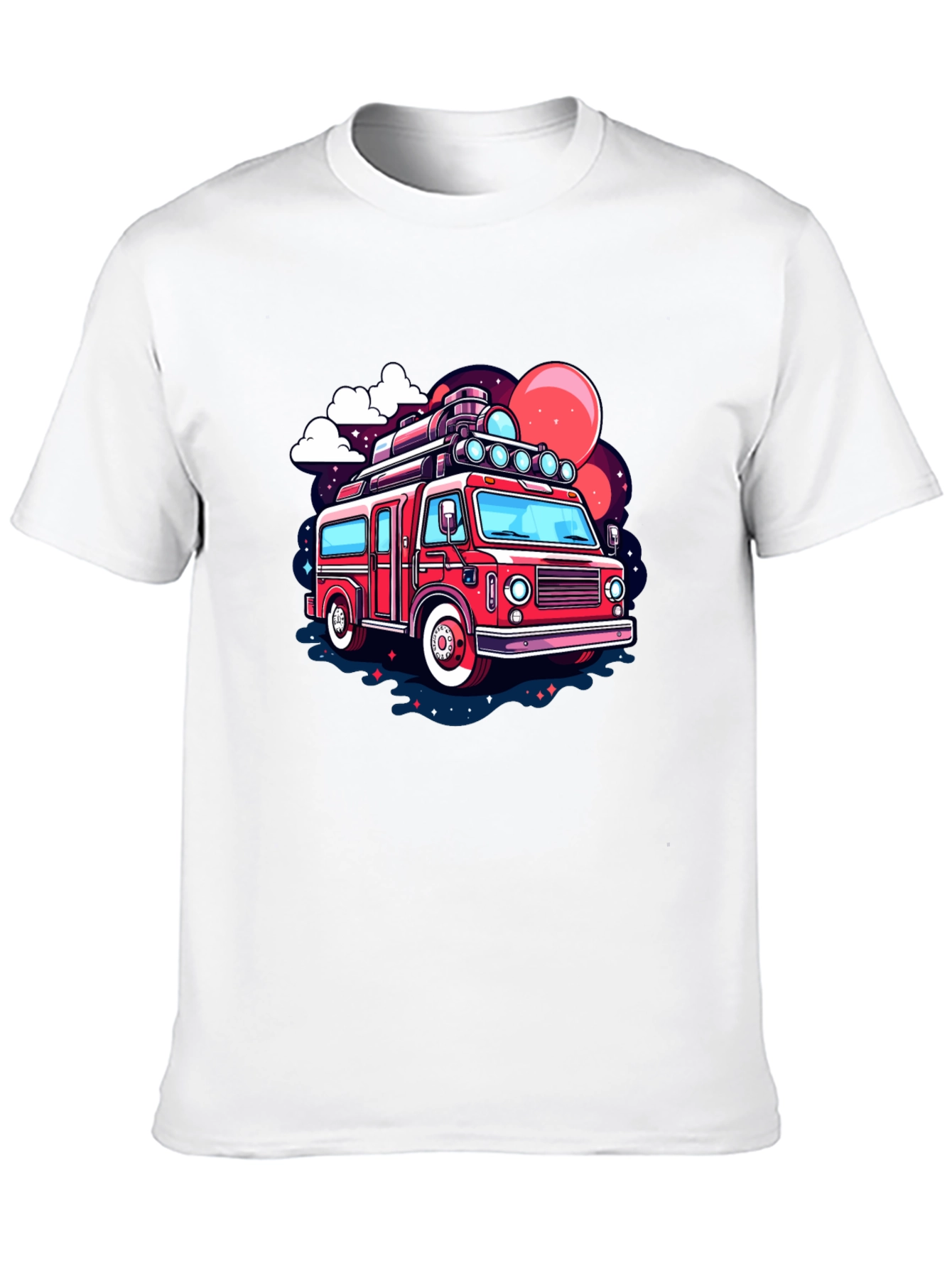 Retro Cartoon Bus Graphic T-Shirt