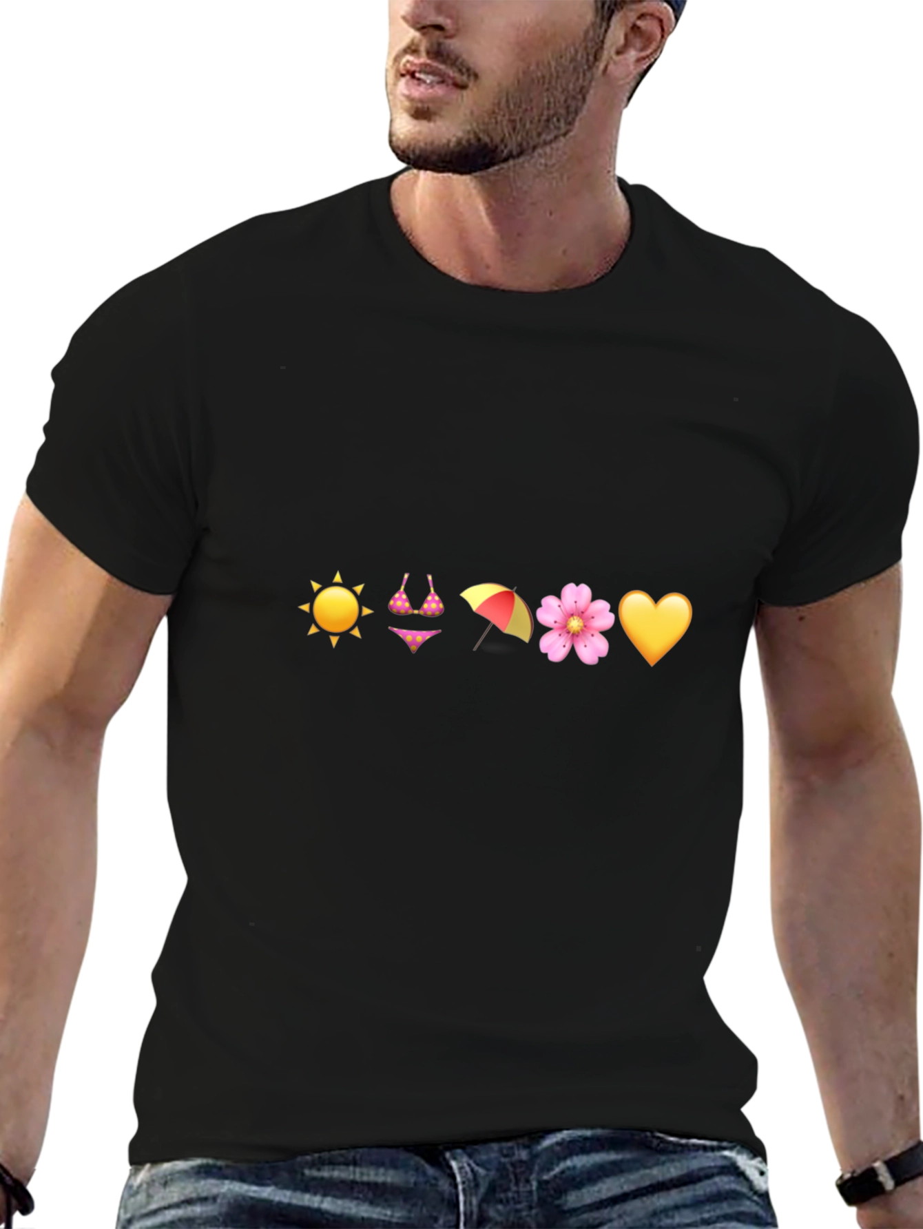 Summer Vibes Graphic Tee - Mens Black T-Shirt