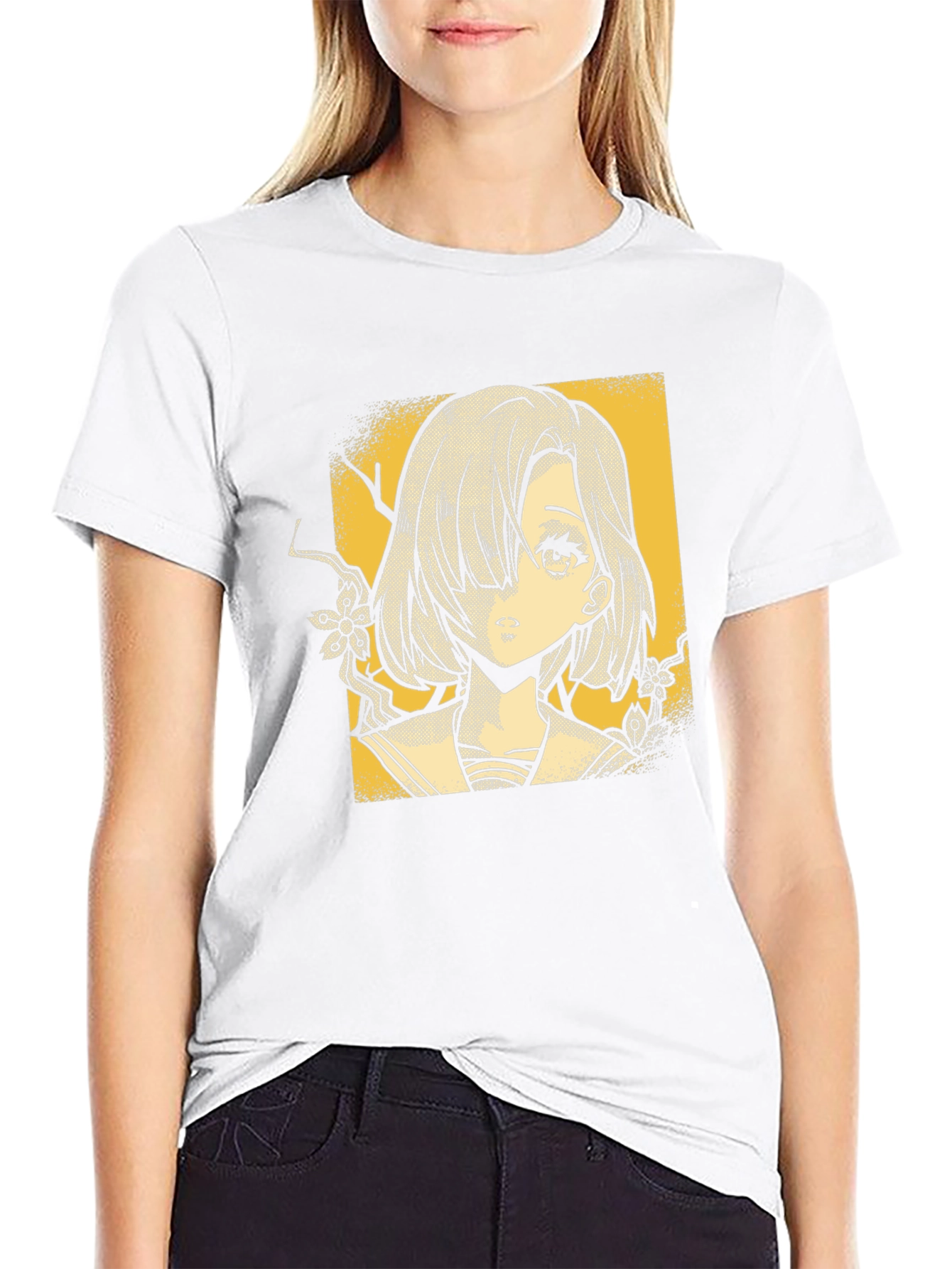 Anime Girl Graphic T-Shirt - Stylish Black Tee