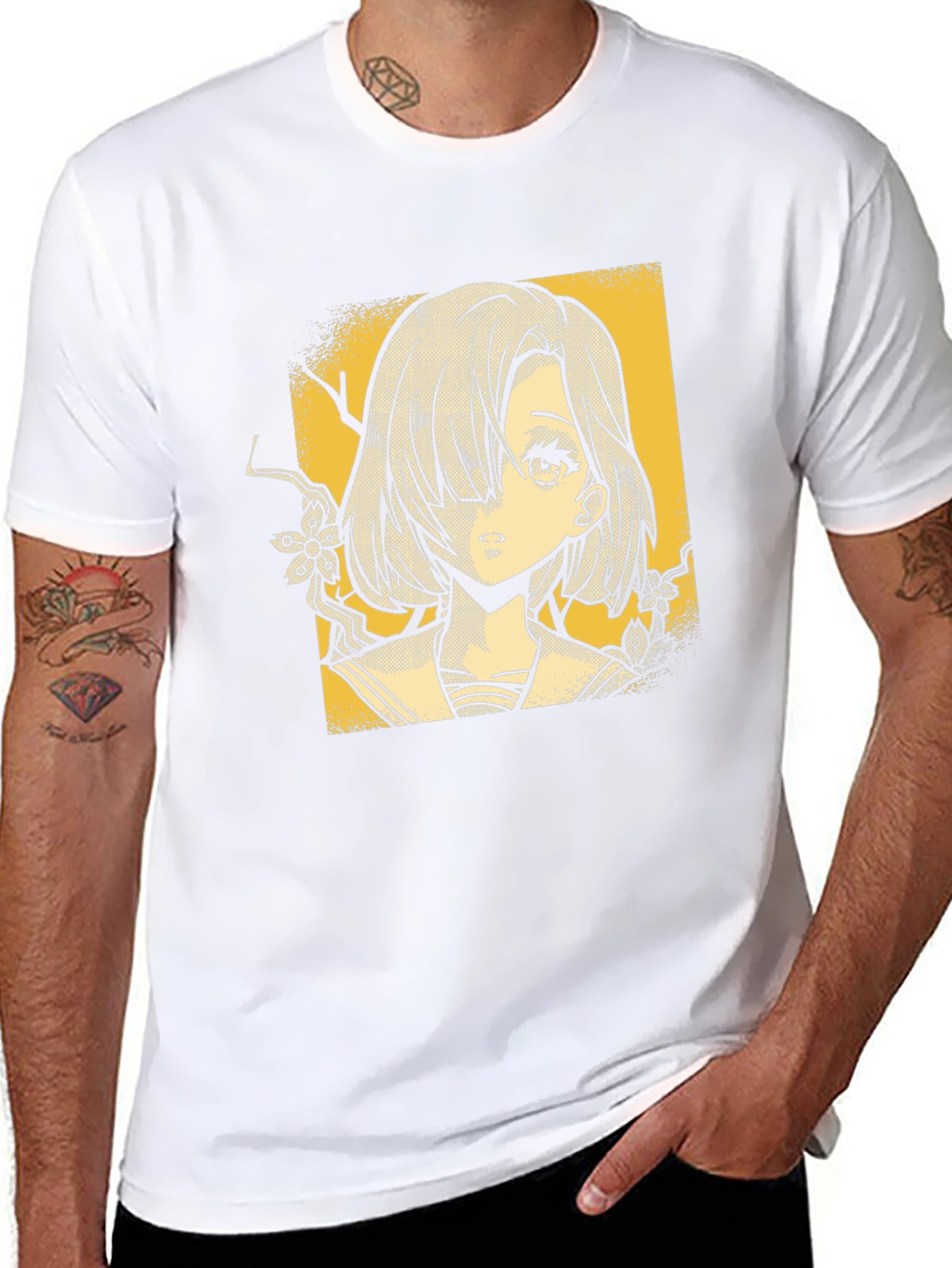 Anime Girl Graphic T-Shirt - Stylish Black Tee