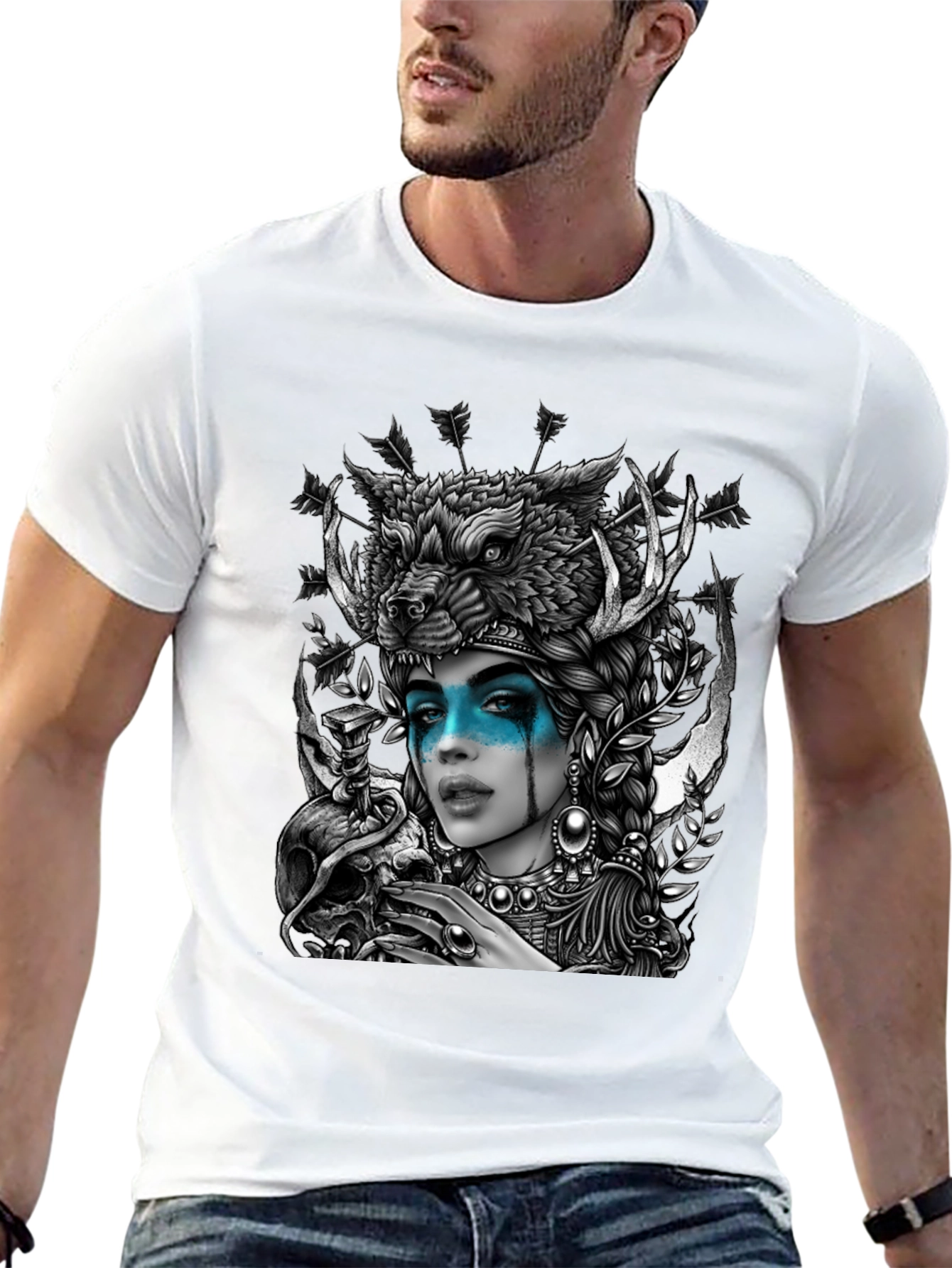 Wolf Headdress Goddess Graphic Tee