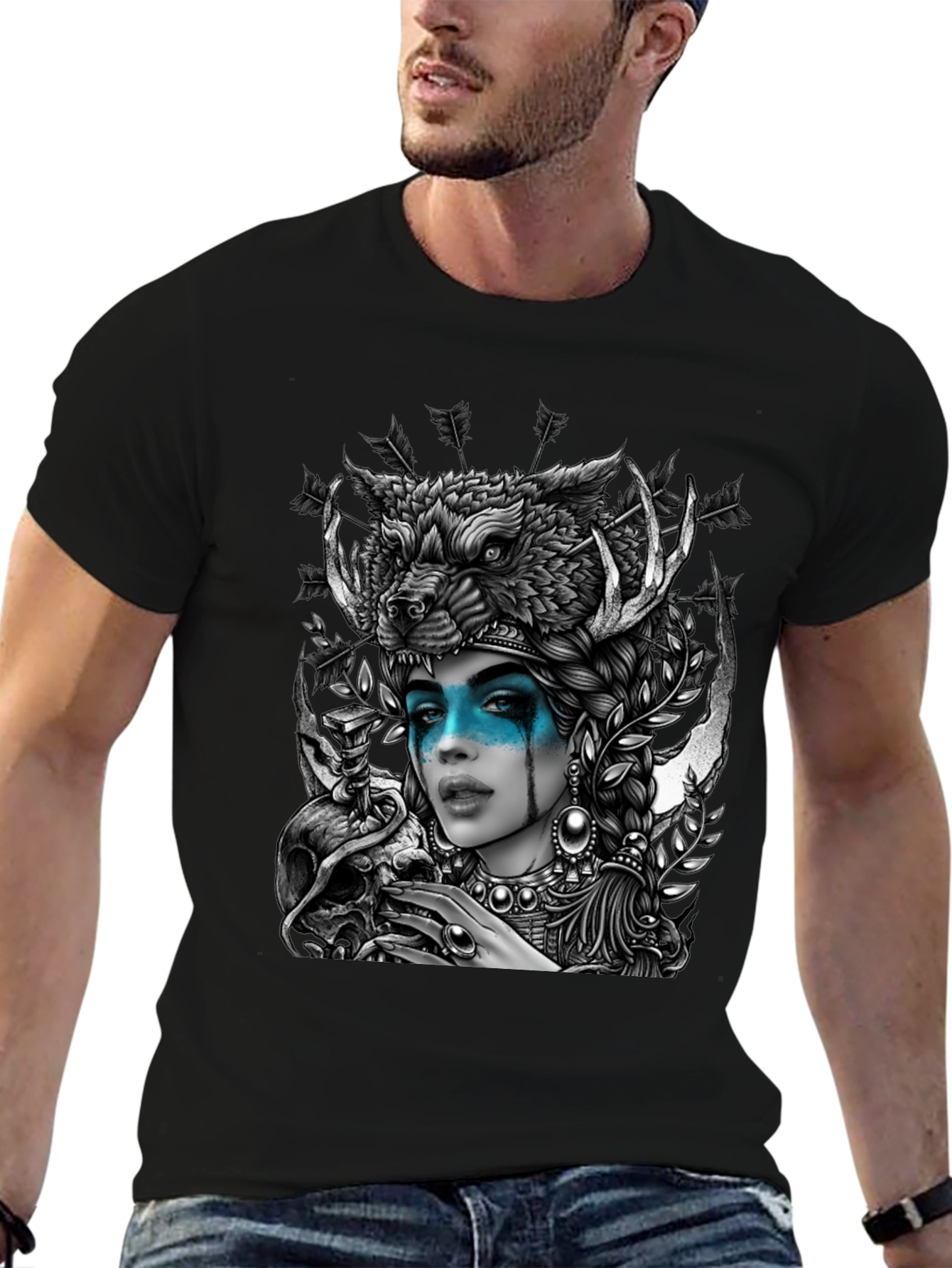 Wolf Headdress Goddess Graphic Tee
