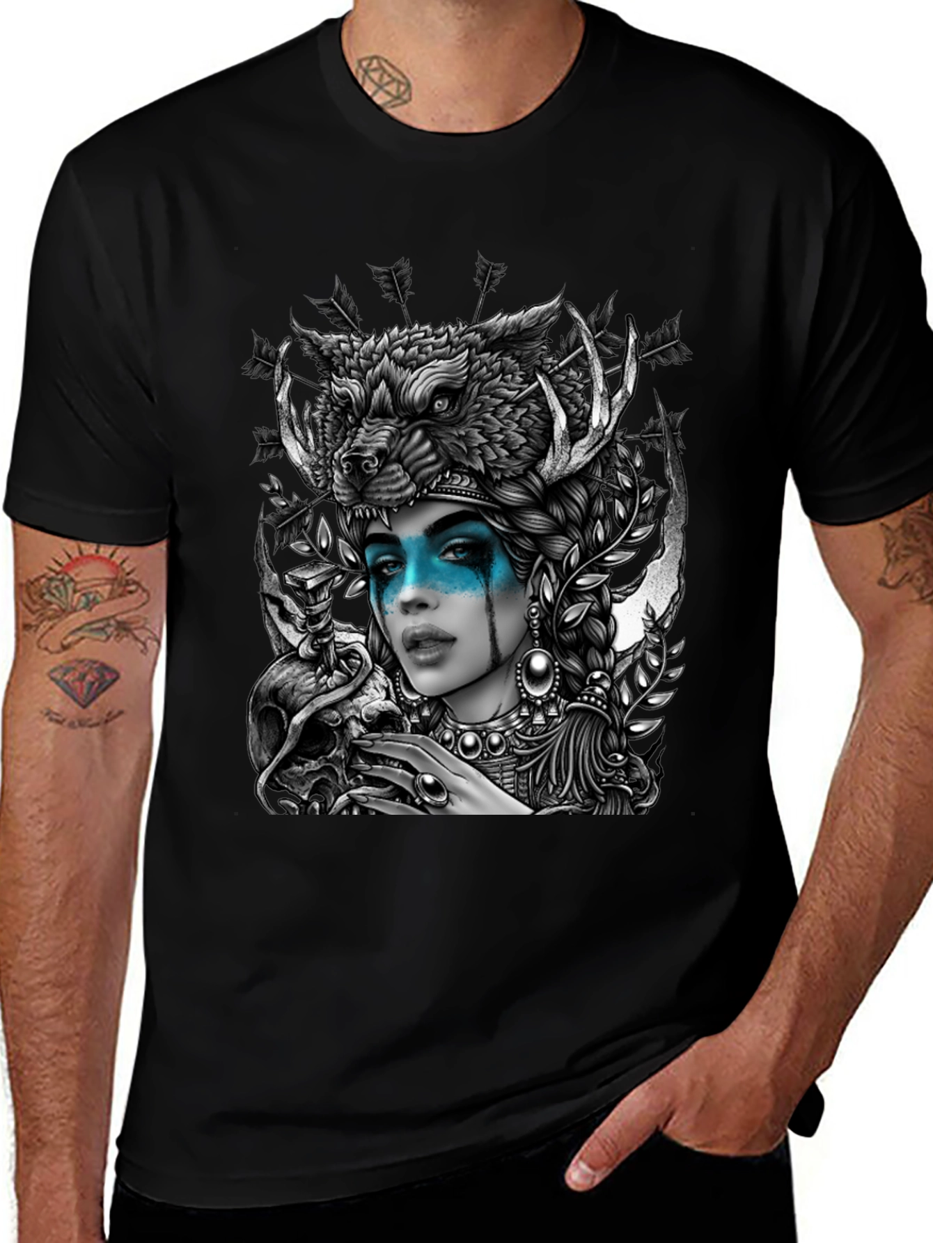 Wolf Headdress Goddess Graphic Tee