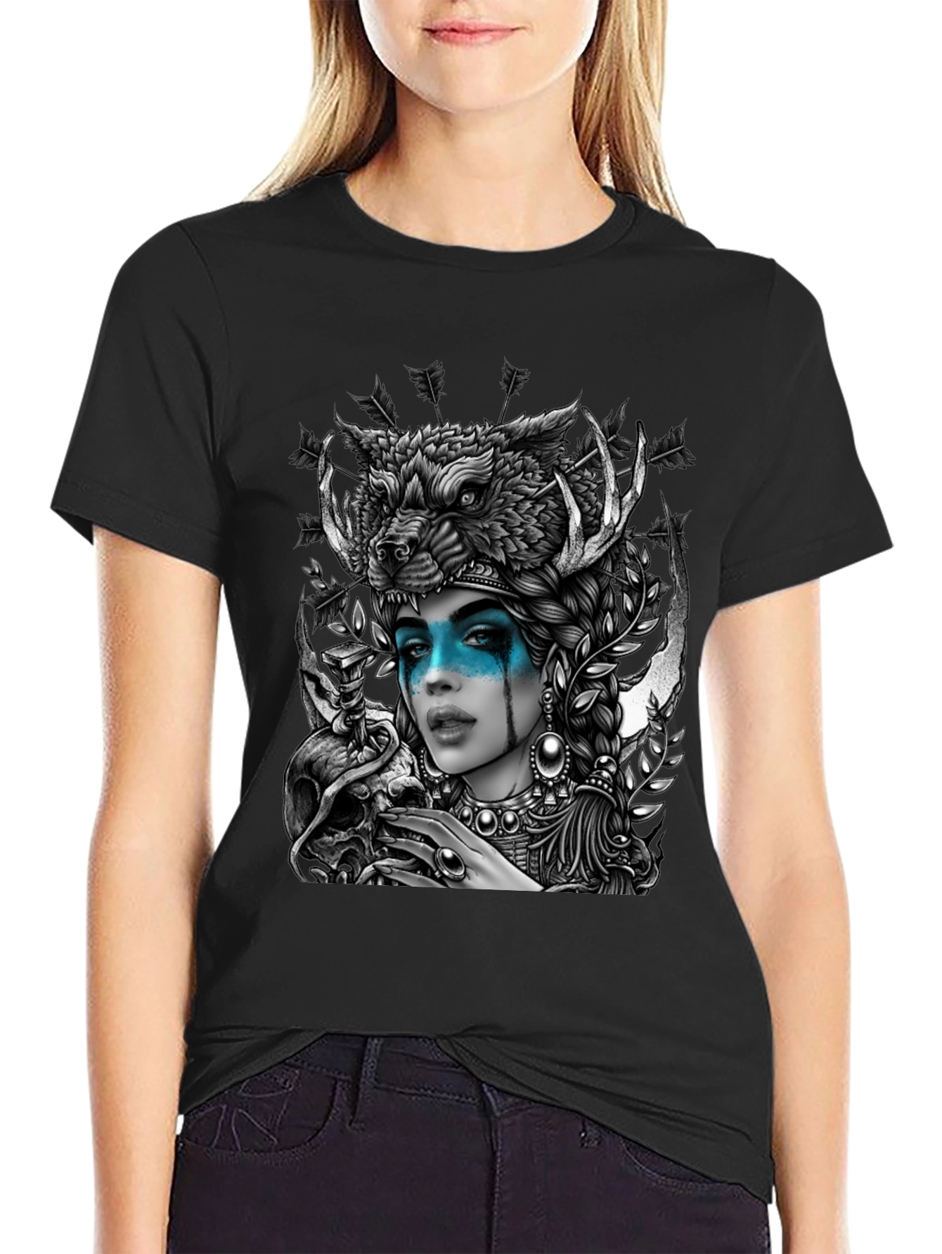 Wolf Headdress Goddess Graphic Tee