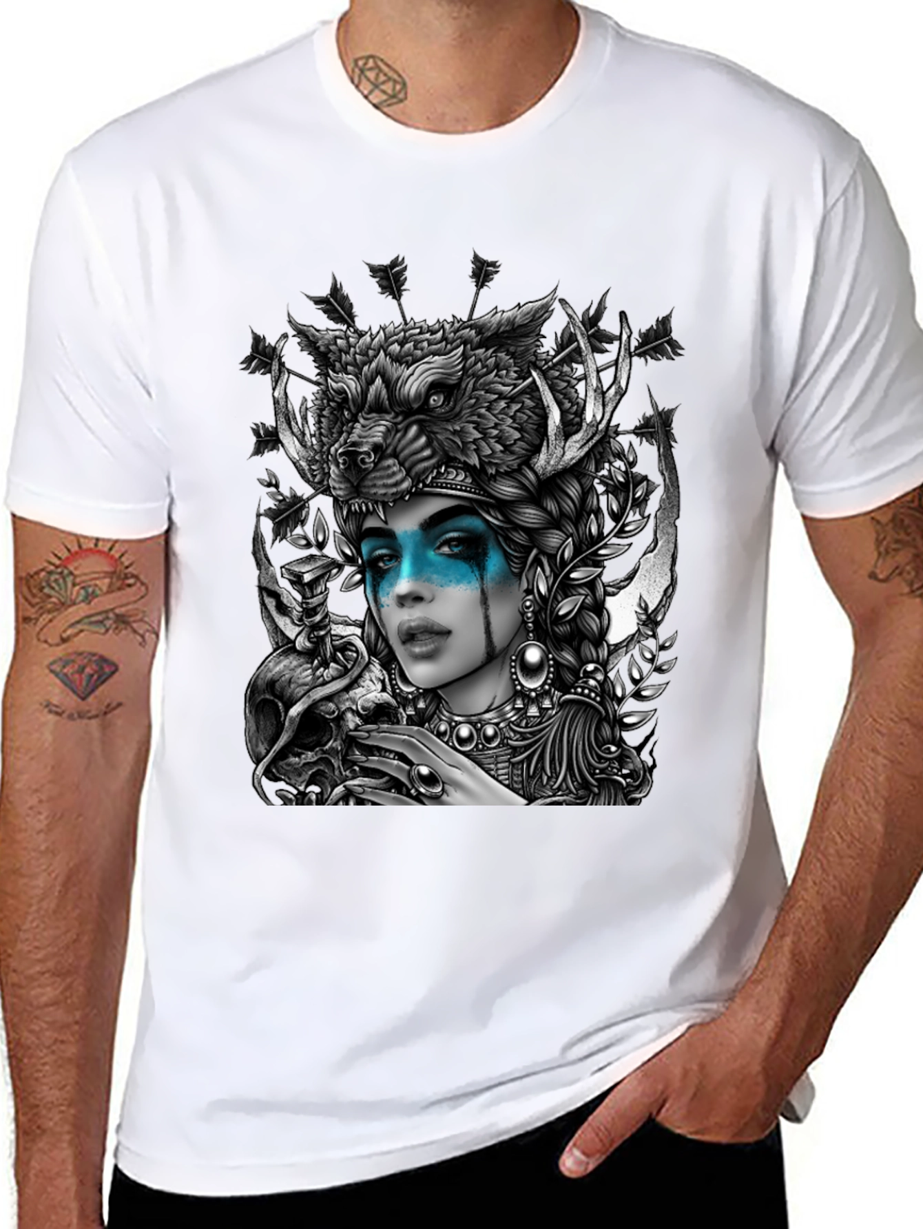 Wolf Headdress Goddess Graphic Tee