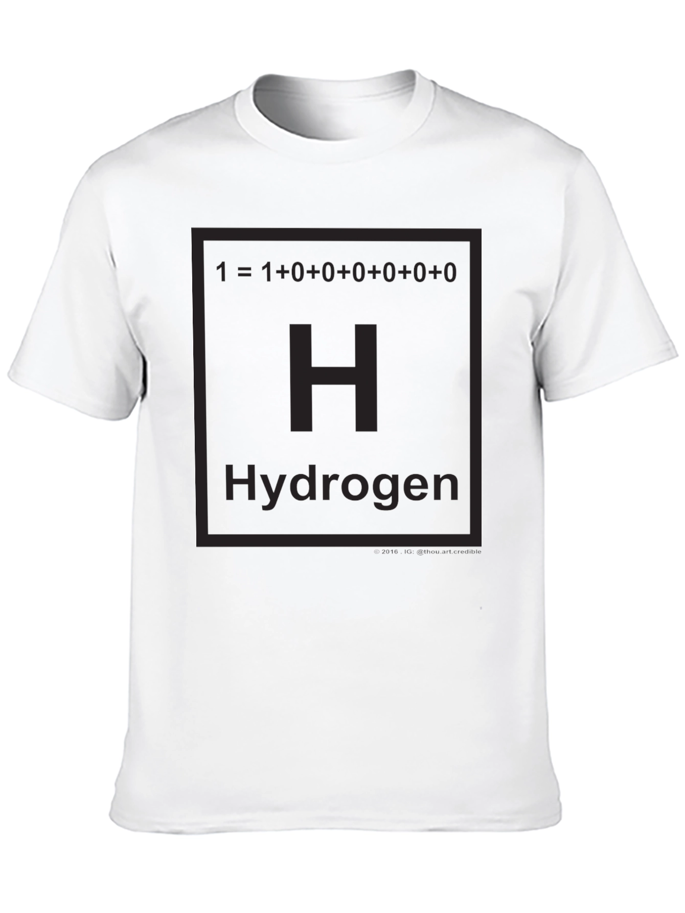 Hydrogen Periodic Table Black T-Shirt