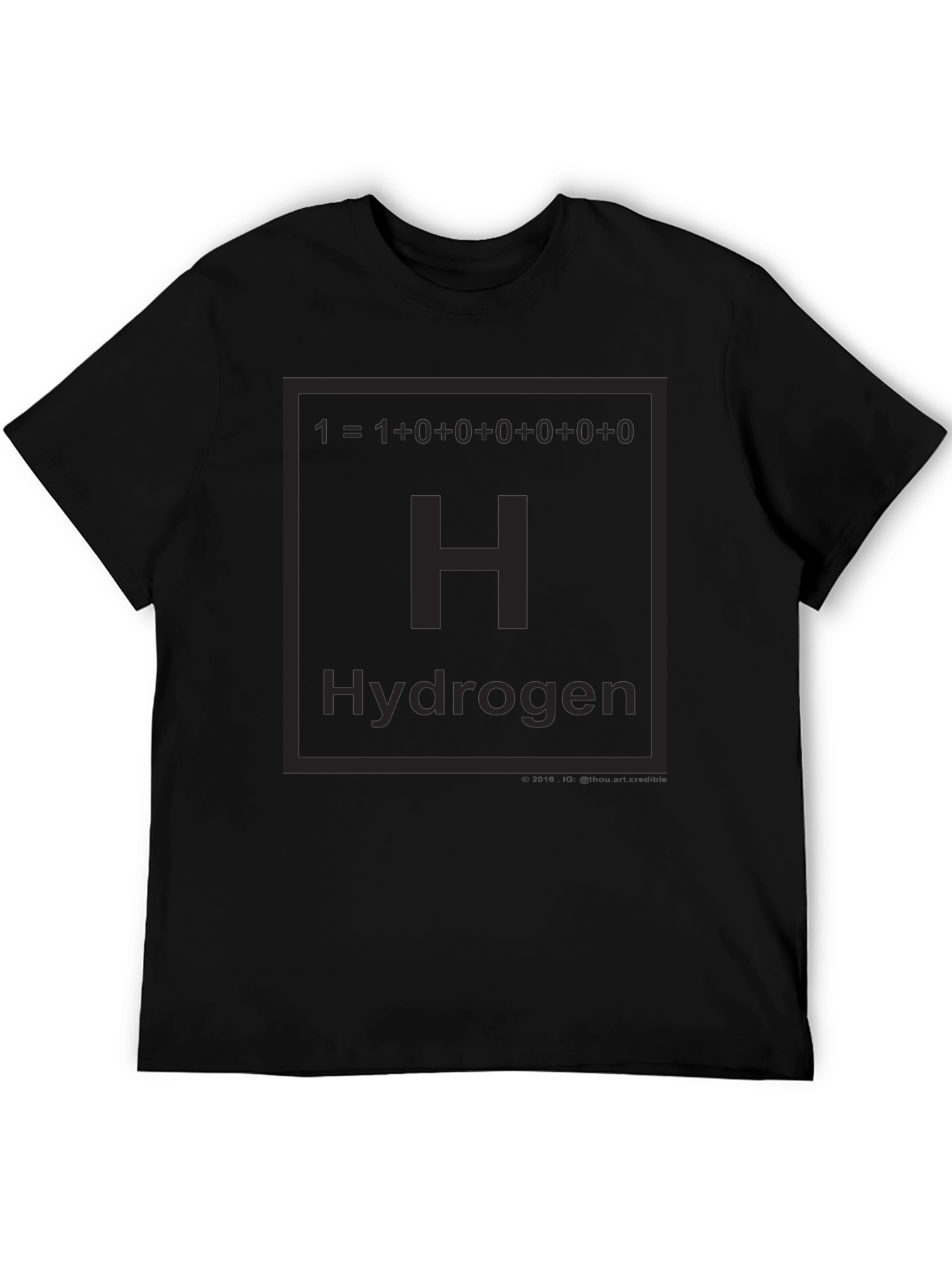 Hydrogen Periodic Table Black T-Shirt