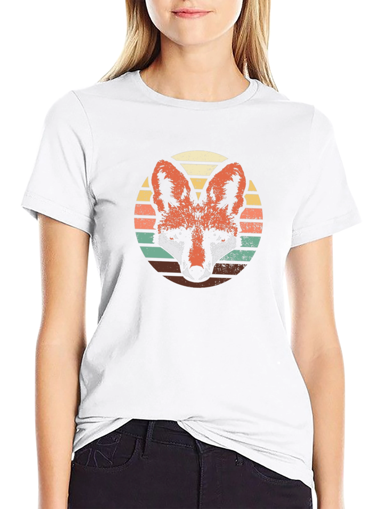 Retro Fox Graphic Tee - Black