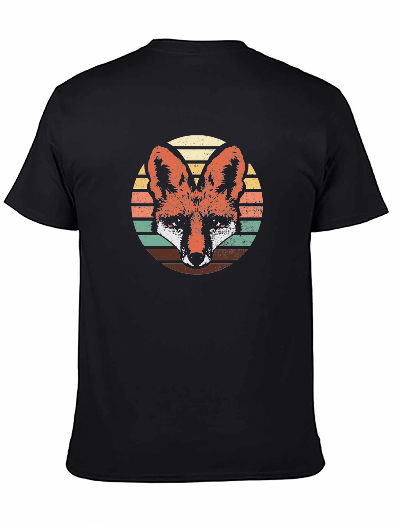 Retro Fox Graphic Tee - Black