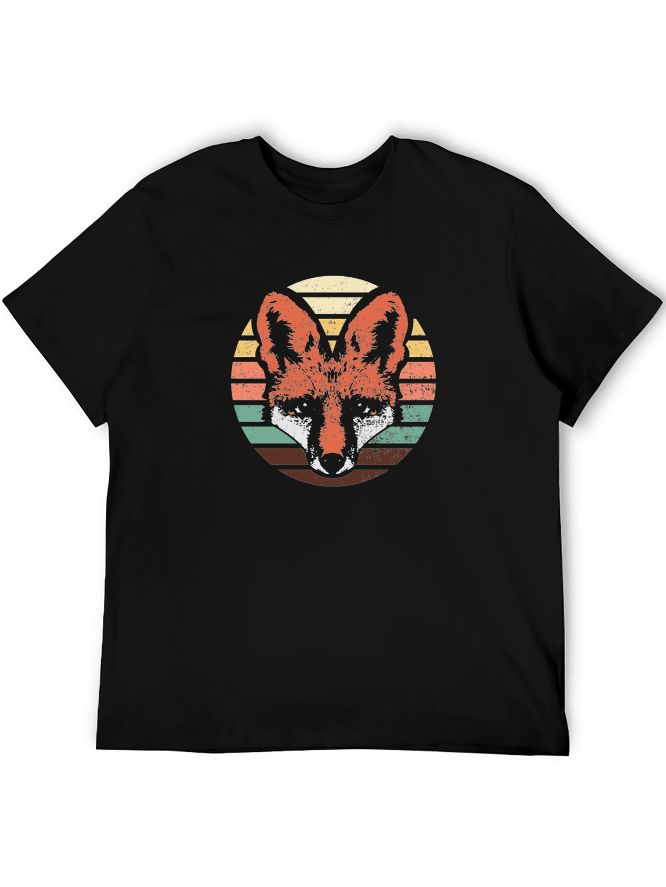 Retro Fox Graphic Tee - Black