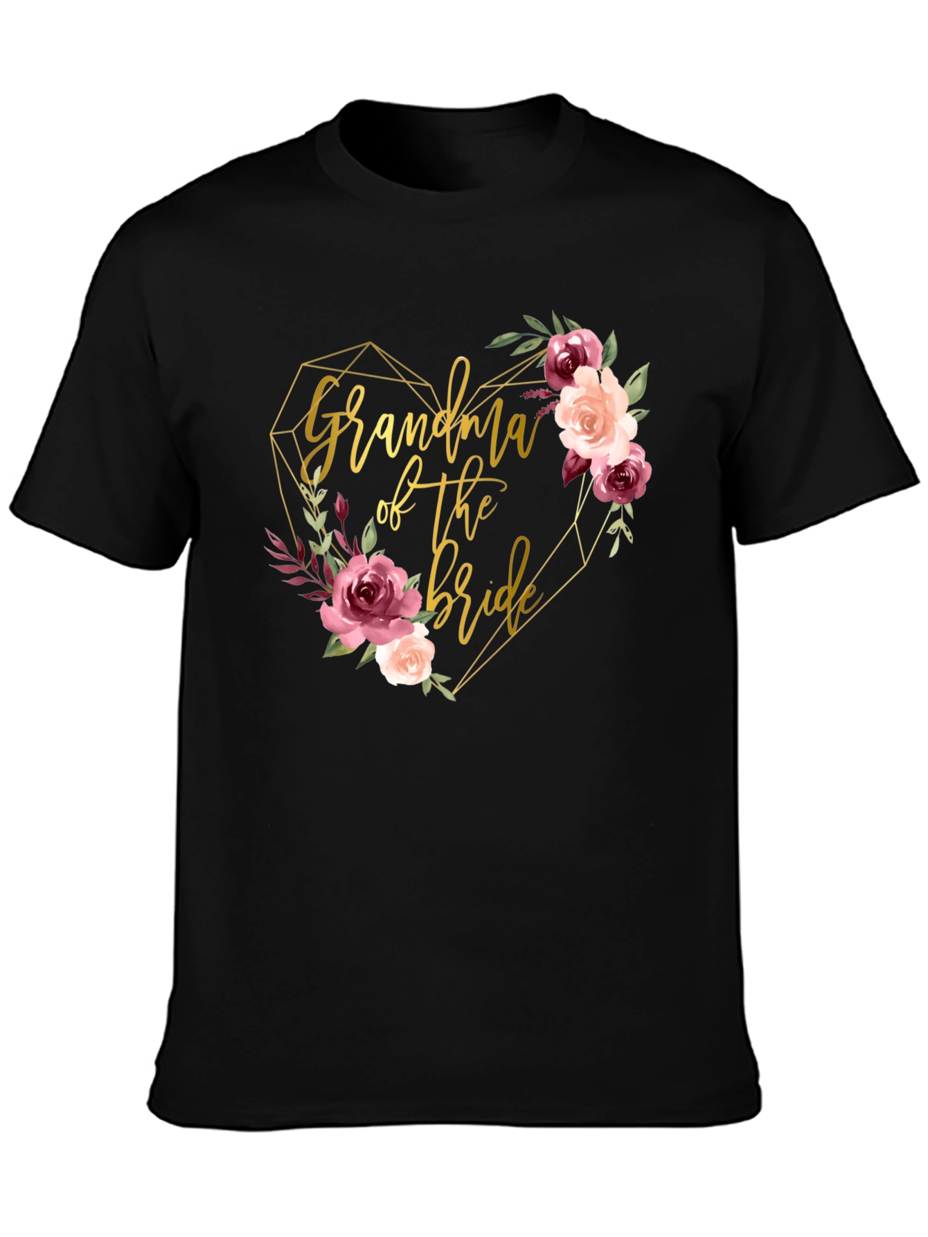 Grandma of the Bride Floral Heart Tee