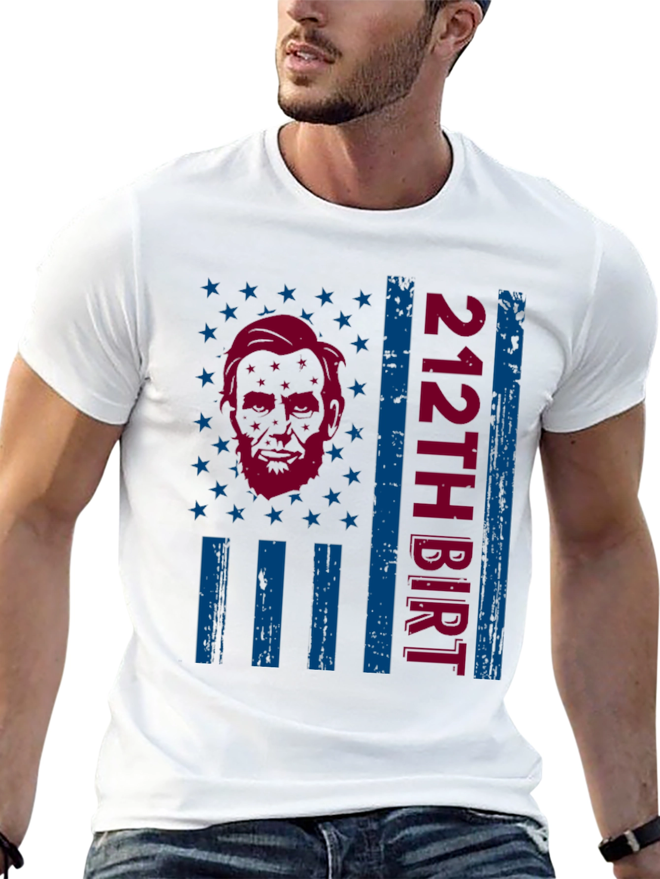 Lincoln 212th Birthday Patriotic T-Shirt