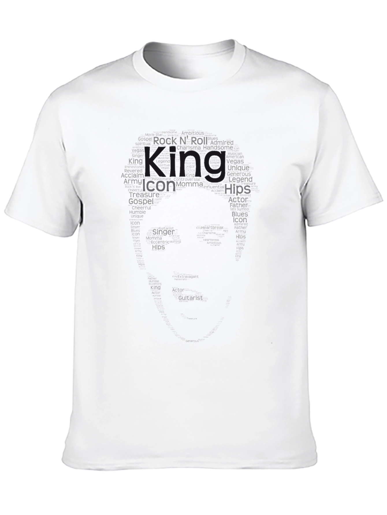 Mens Black King Graphic Crew Neck T-Shirt