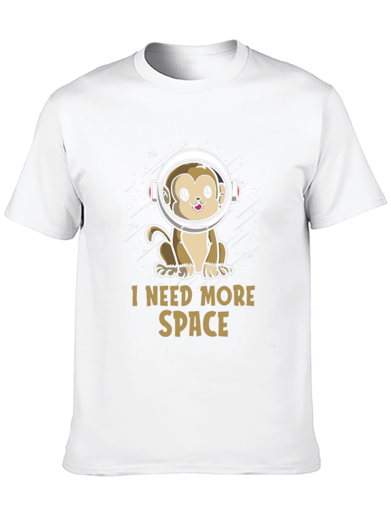 I Need More Space Monkey Astronaut Black T-Shirt