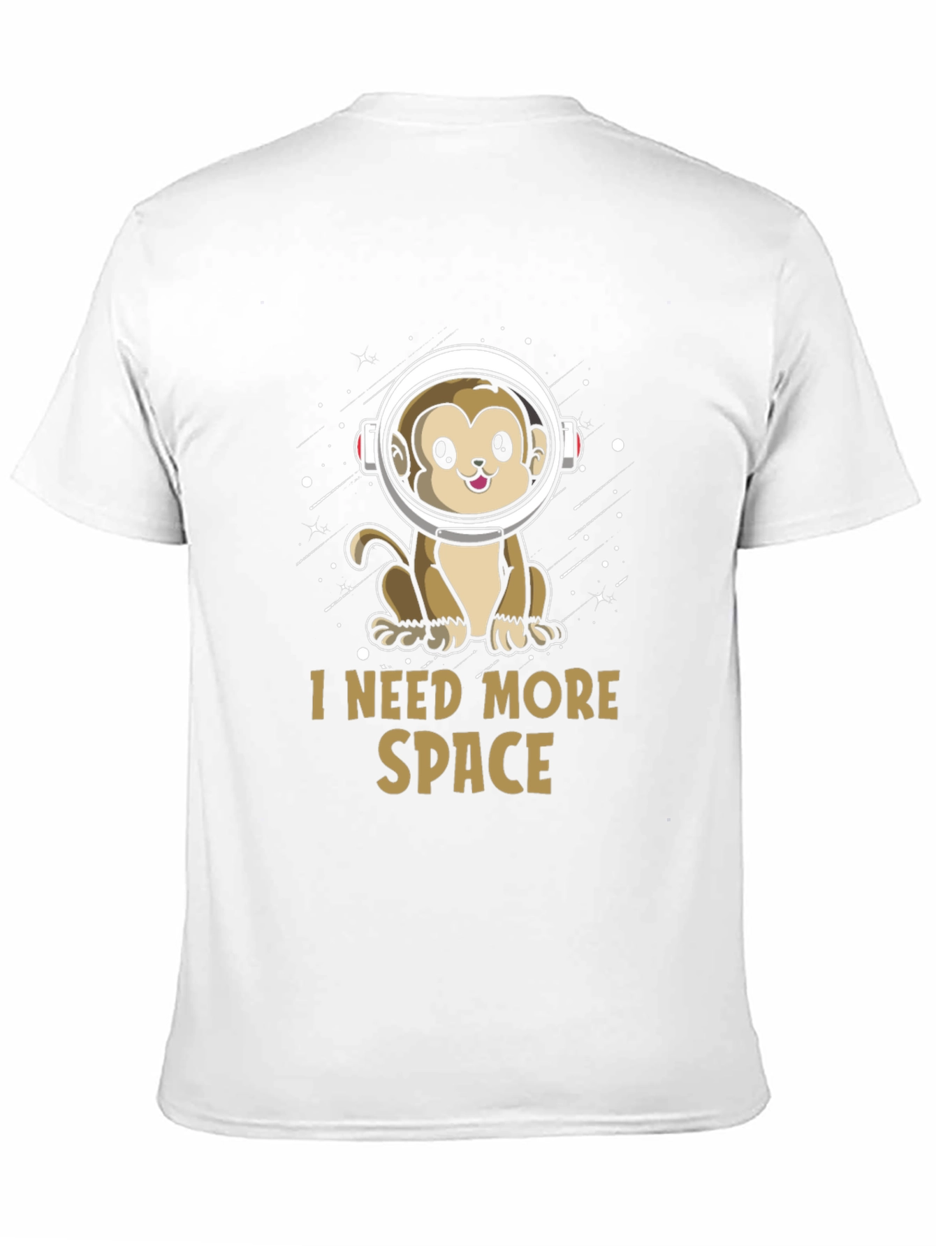 I Need More Space Monkey Astronaut Black T-Shirt