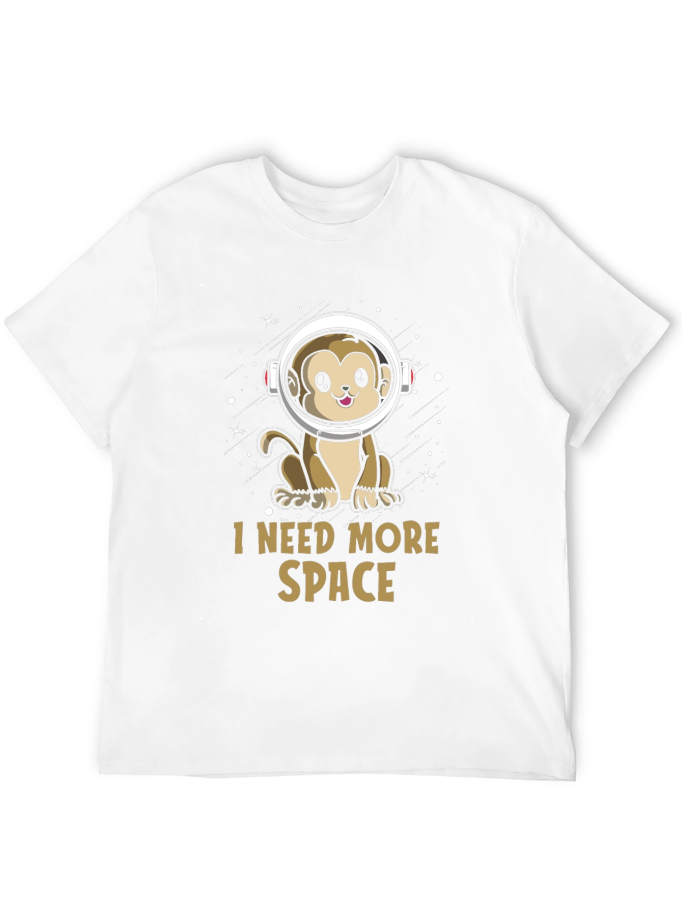 I Need More Space Monkey Astronaut Black T-Shirt