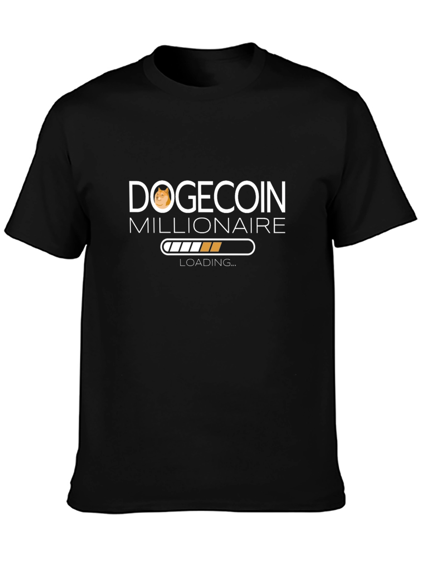 Dogecoin Millionaire Loading Black T-Shirt