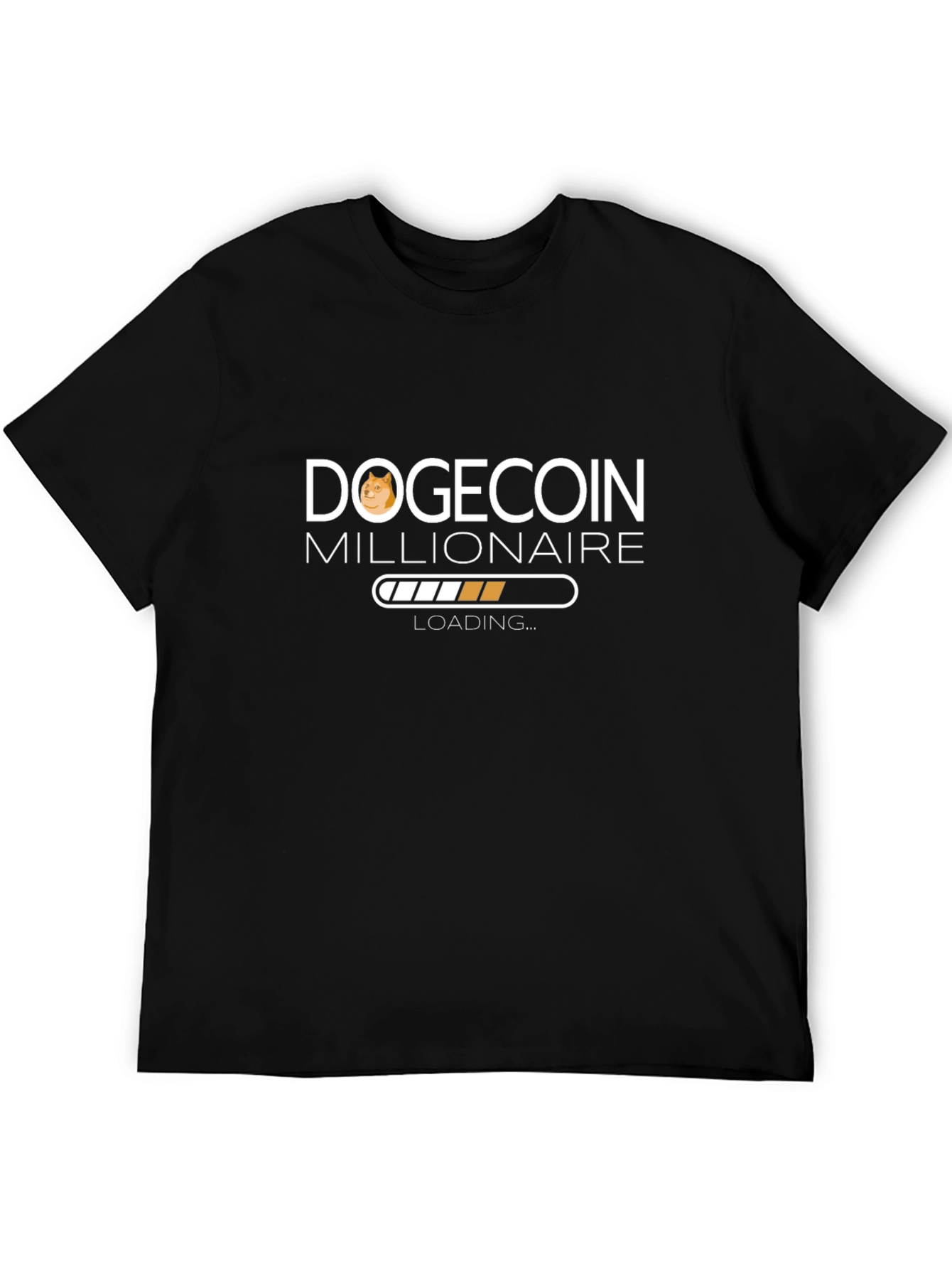 Dogecoin Millionaire Loading Black T-Shirt