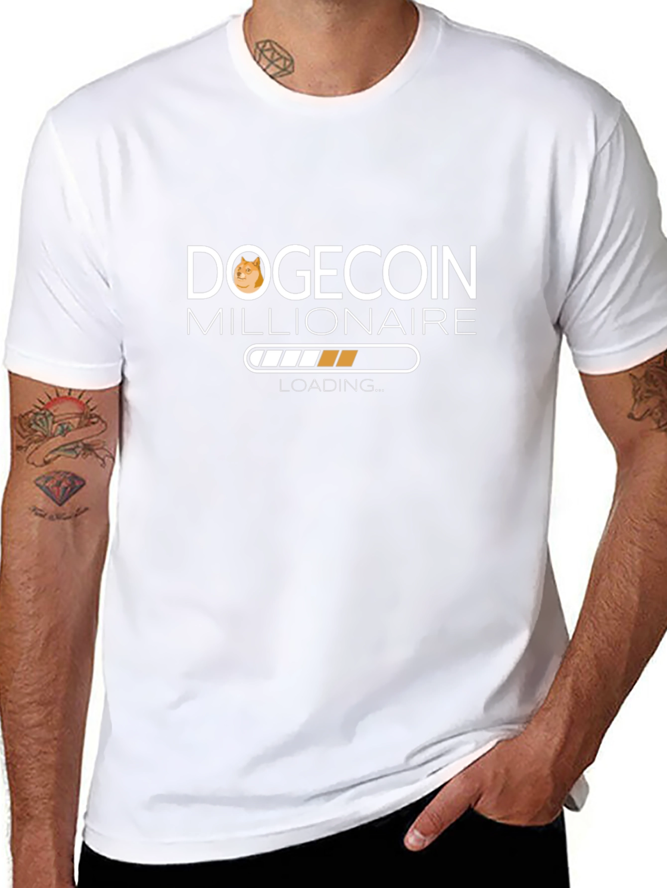 Dogecoin Millionaire Loading Black T-Shirt