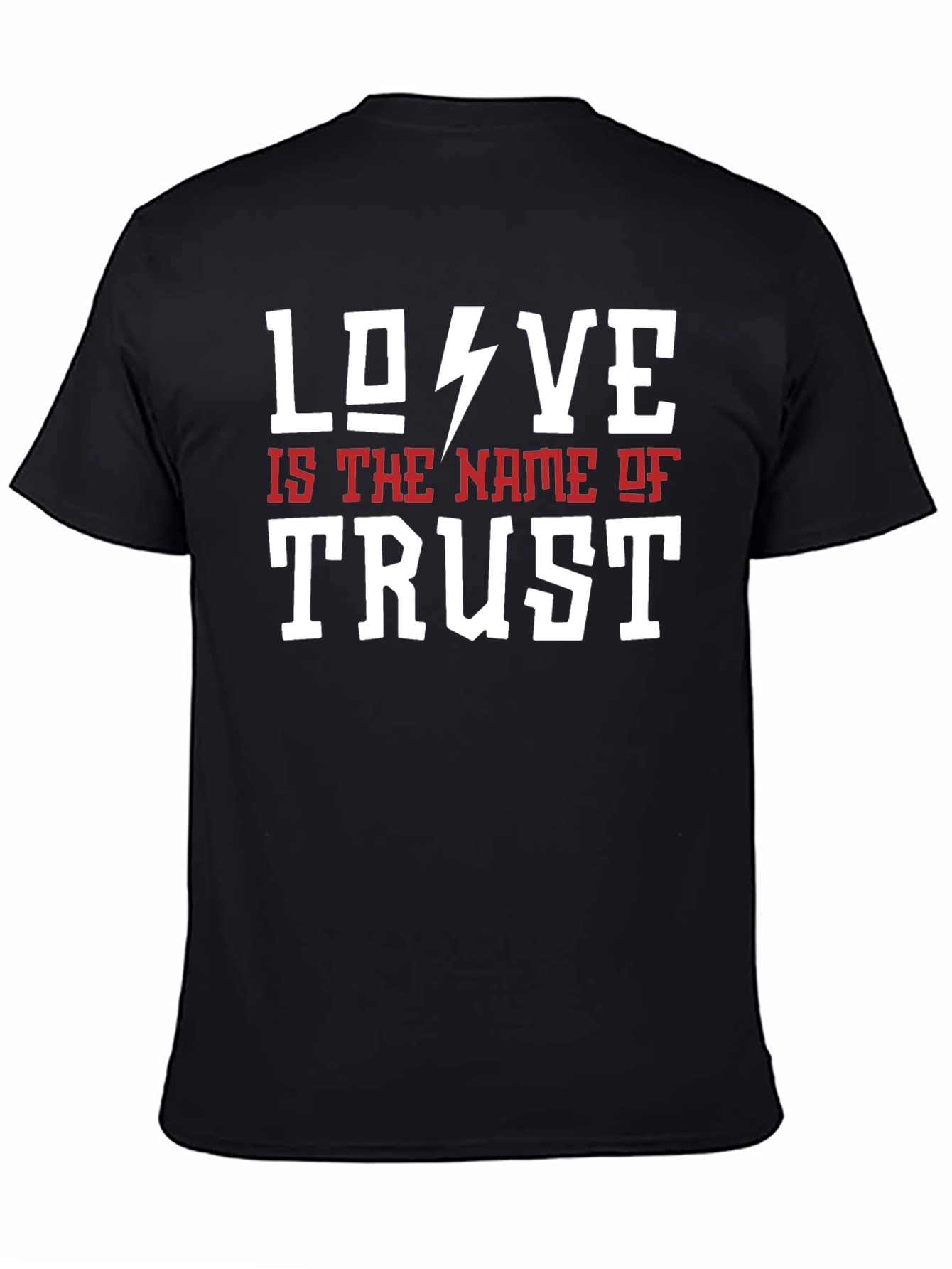 Love Trust Graphic Tee - Mens Black Cotton T-Shirt