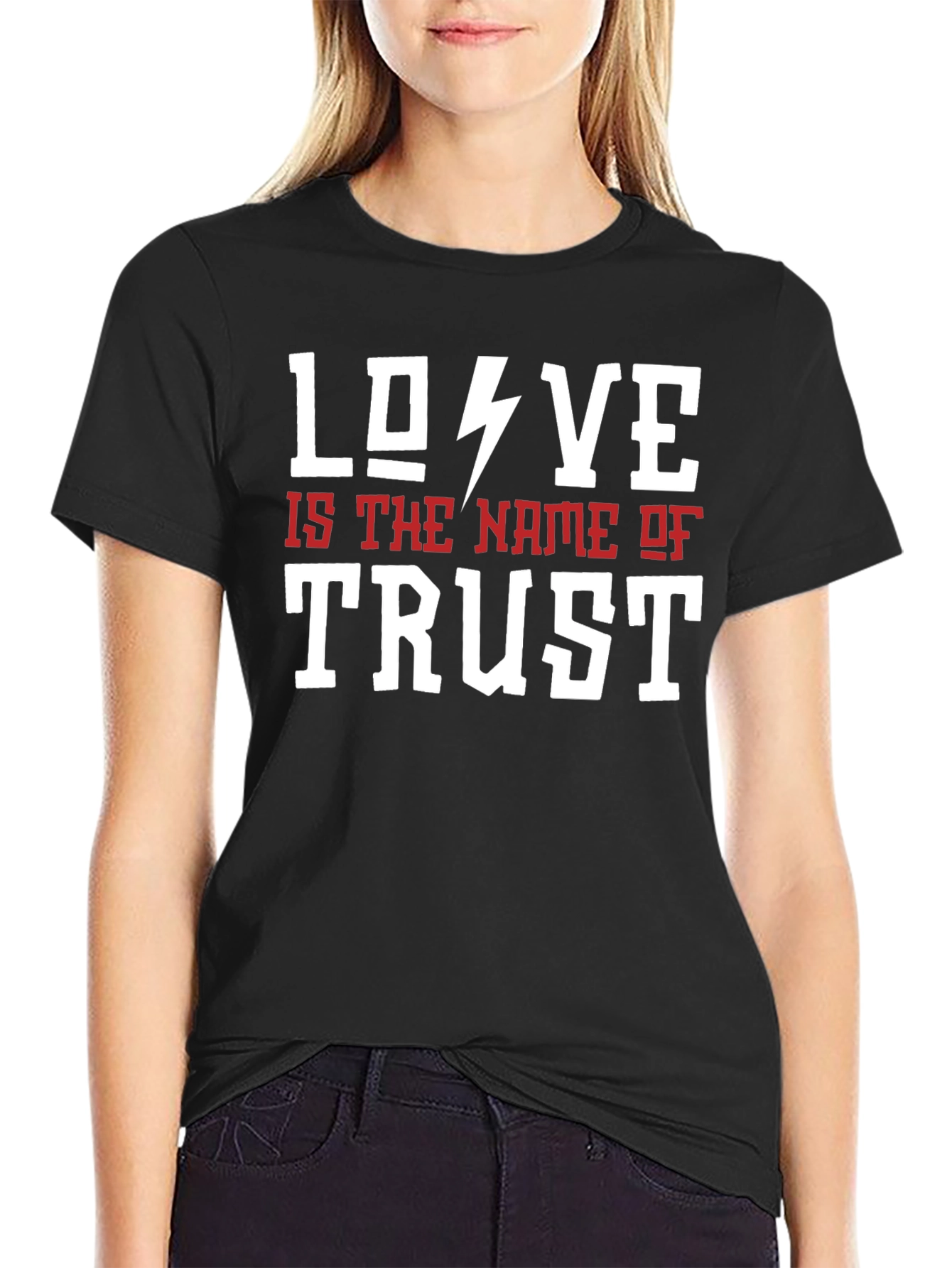 Love Trust Graphic Tee - Mens Black Cotton T-Shirt