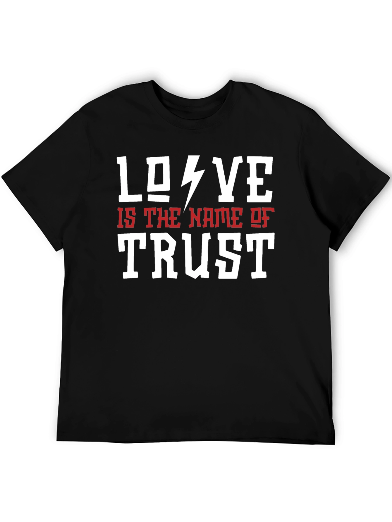 Love Trust Graphic Tee - Mens Black Cotton T-Shirt