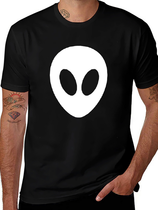 Alien Head Graphic Tee - Black Short Sleeve T-Shirt