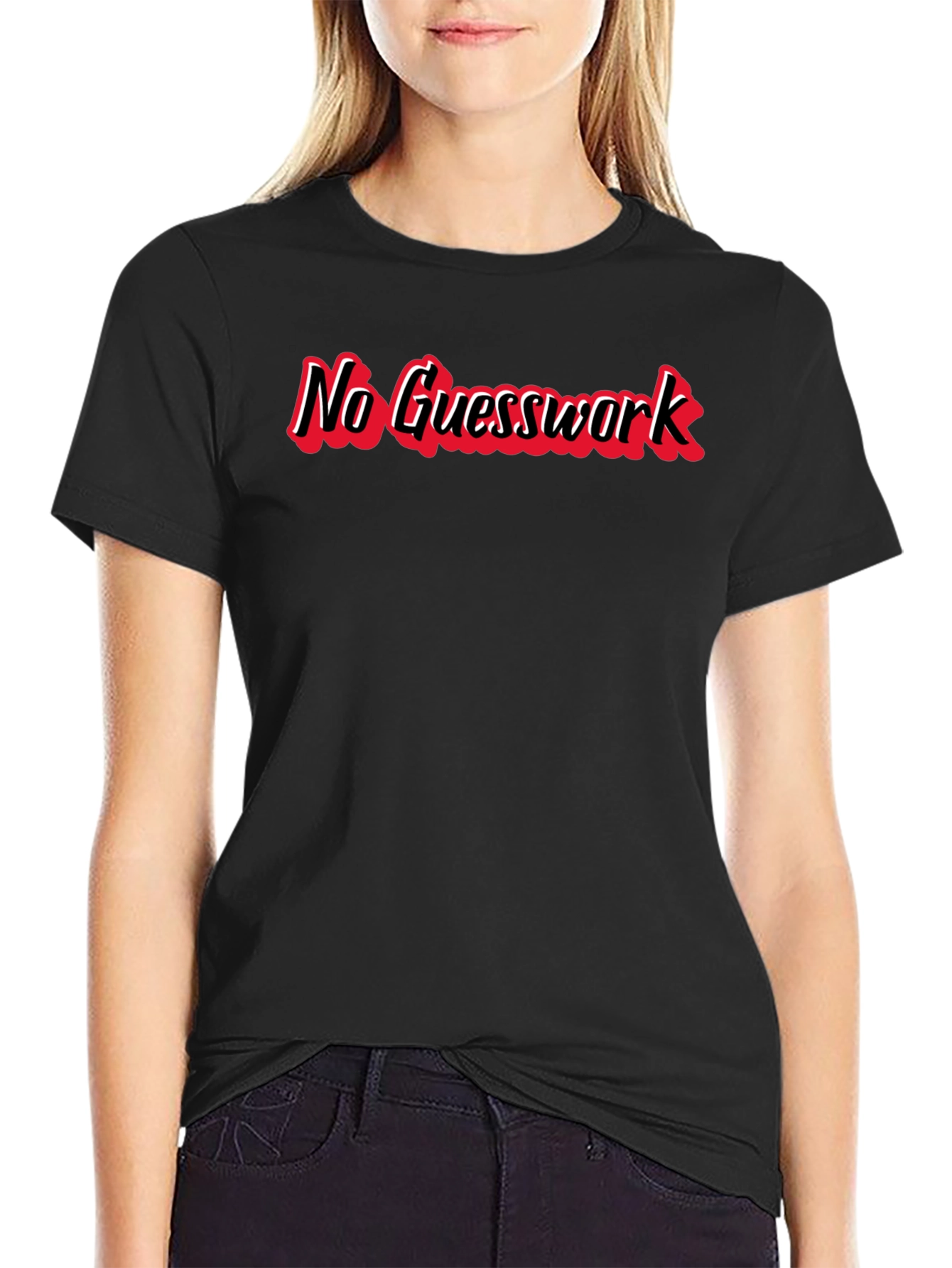 No Guesswork Black Graphic Tee
