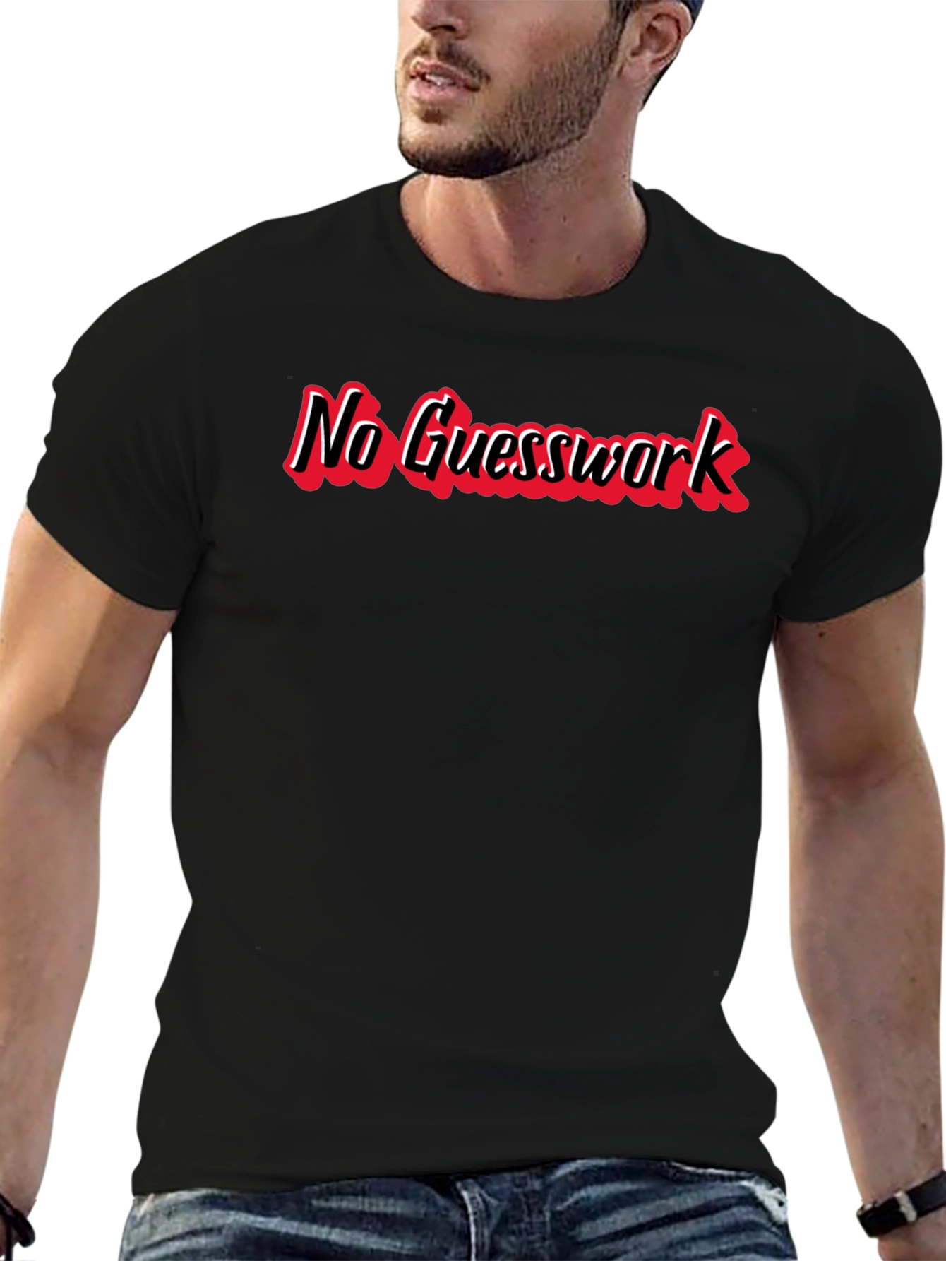 No Guesswork Black Graphic Tee