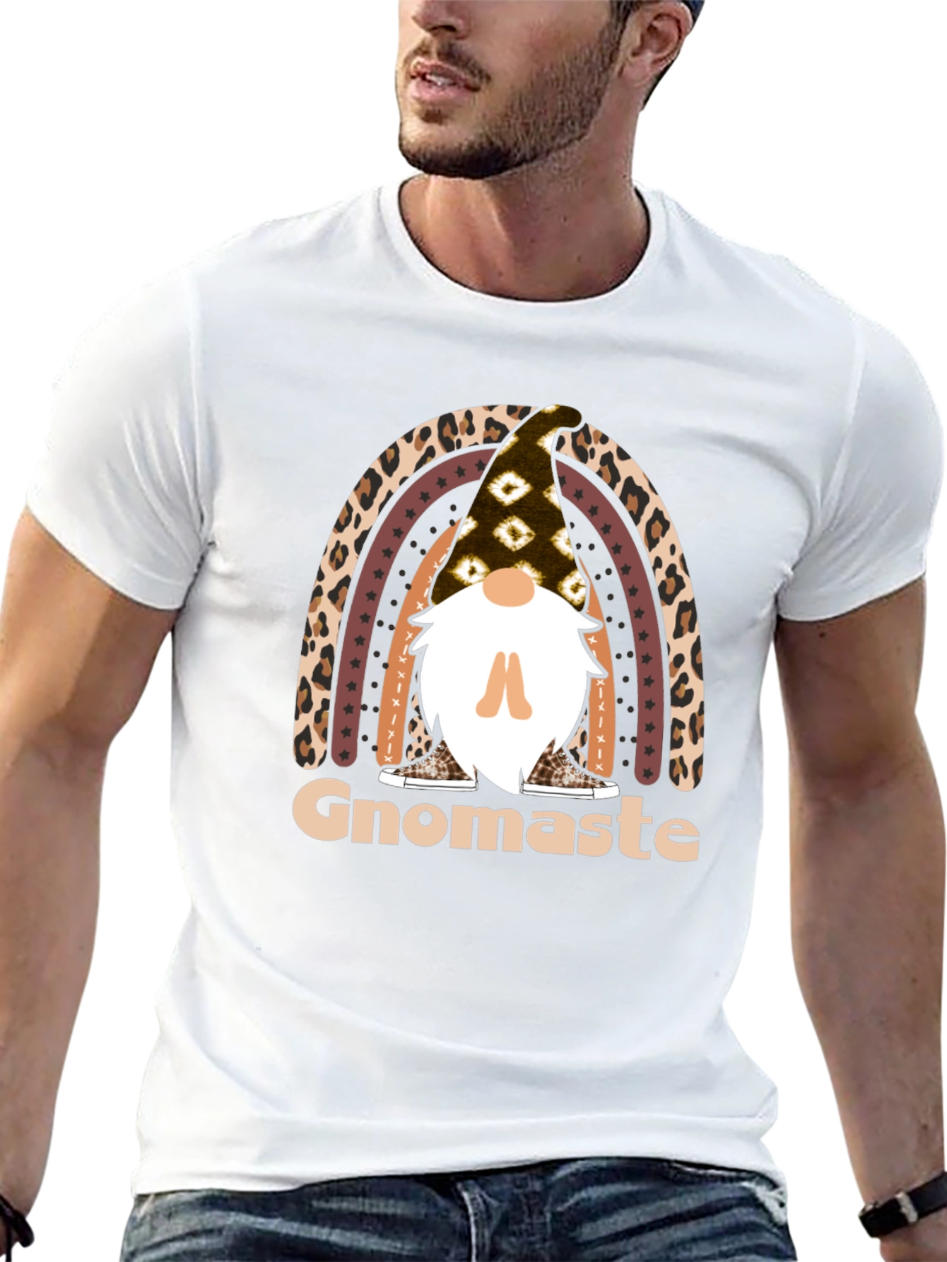 Gnomaste T-Shirt - Yoga Gnome Rainbow Tee