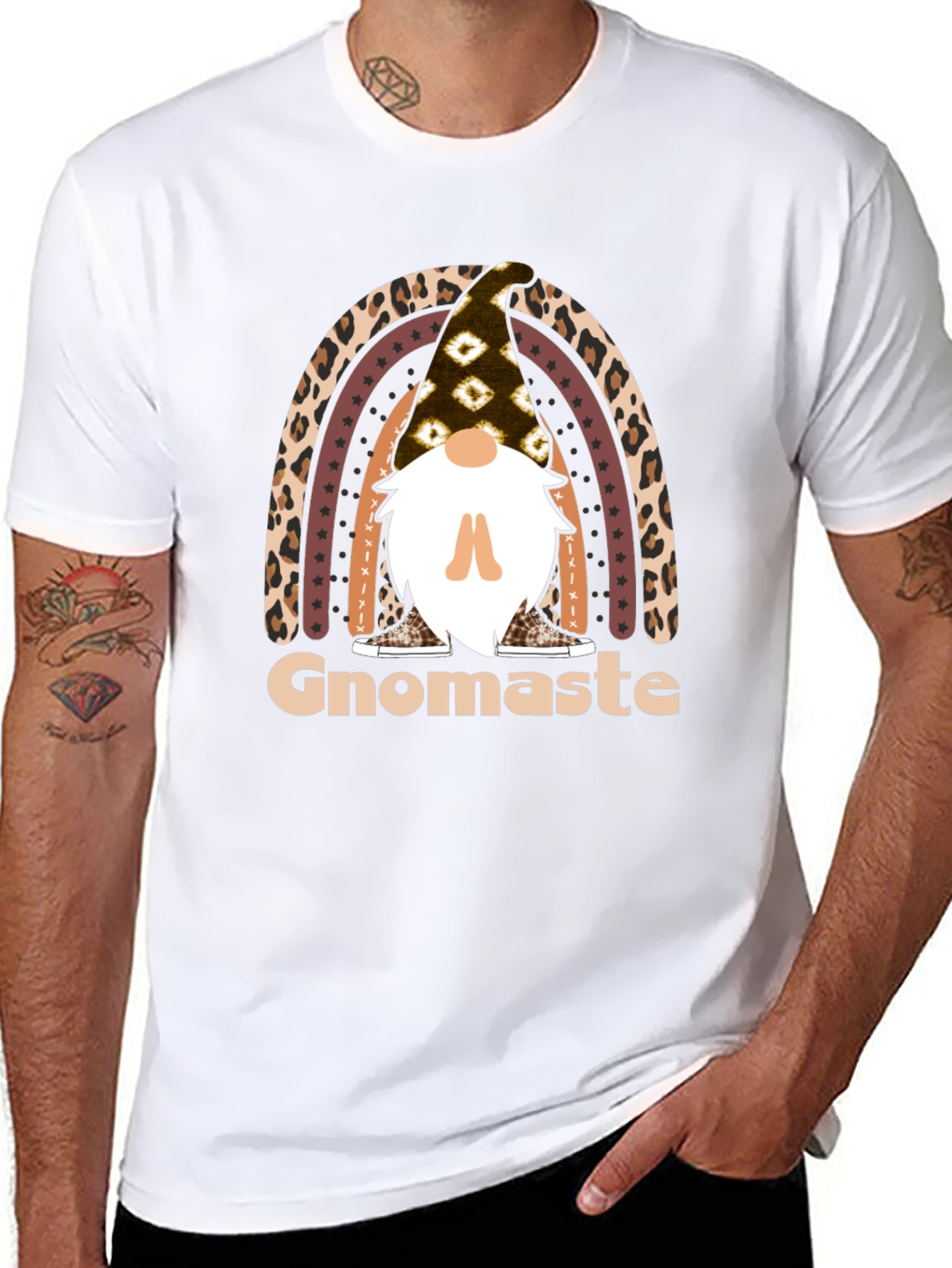 Gnomaste T-Shirt - Yoga Gnome Rainbow Tee