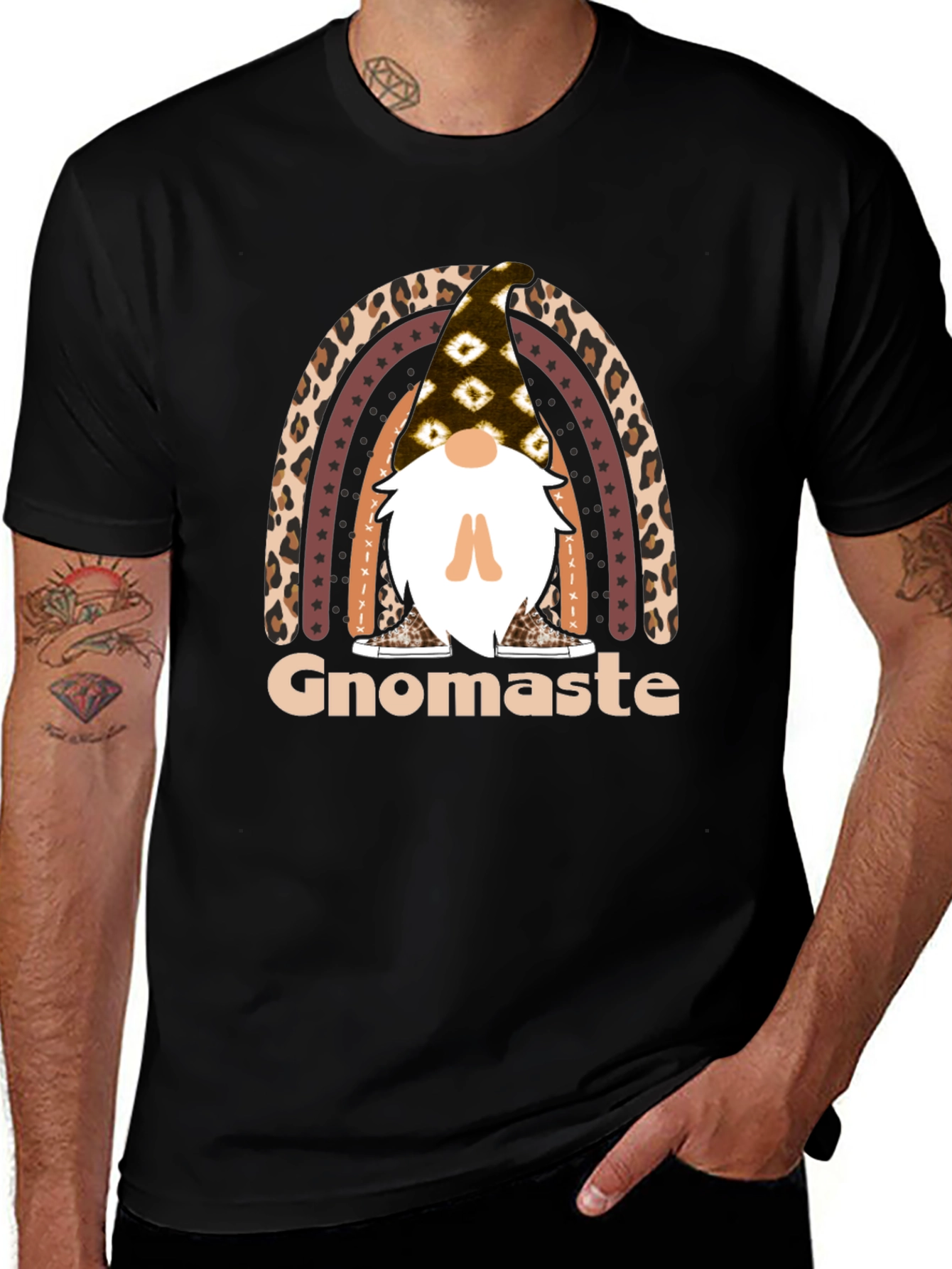 Gnomaste T-Shirt - Yoga Gnome Rainbow Tee