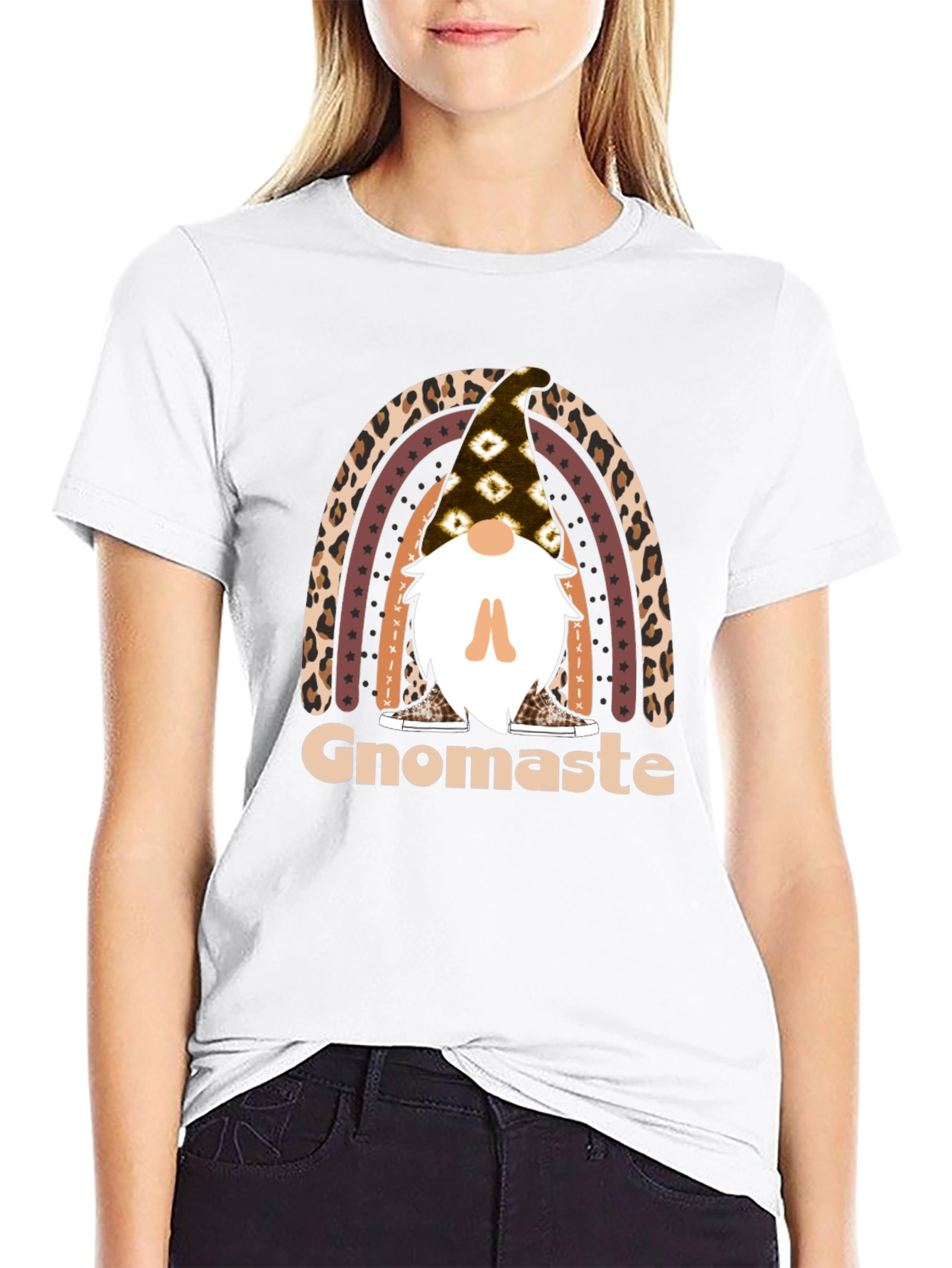 Gnomaste T-Shirt - Yoga Gnome Rainbow Tee